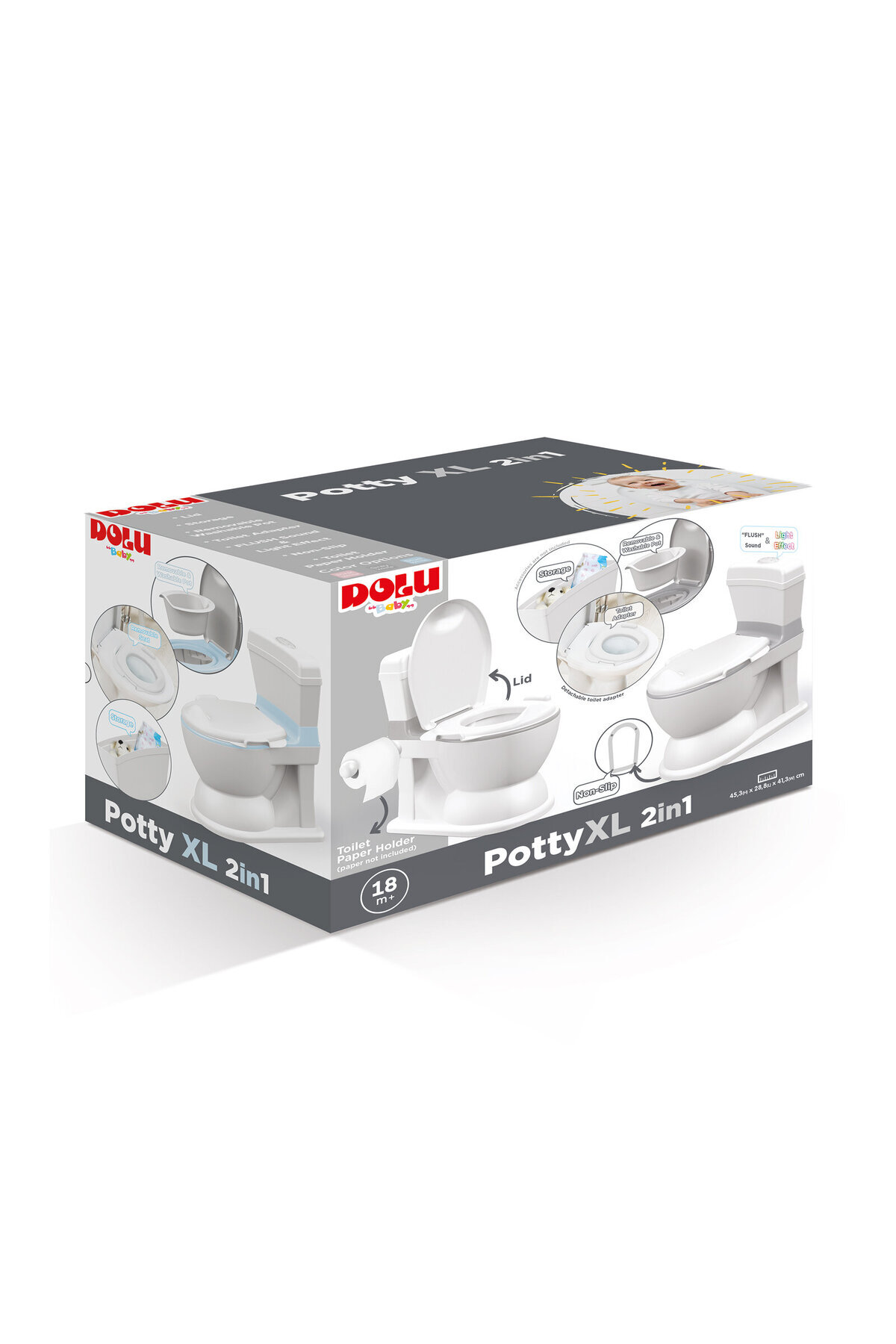 Dolu Bebek Tuvalet Eğitimi Xl Lazımlık Klozet (2İN1) Büyük Klozet Lazımlık Sifon Sesli