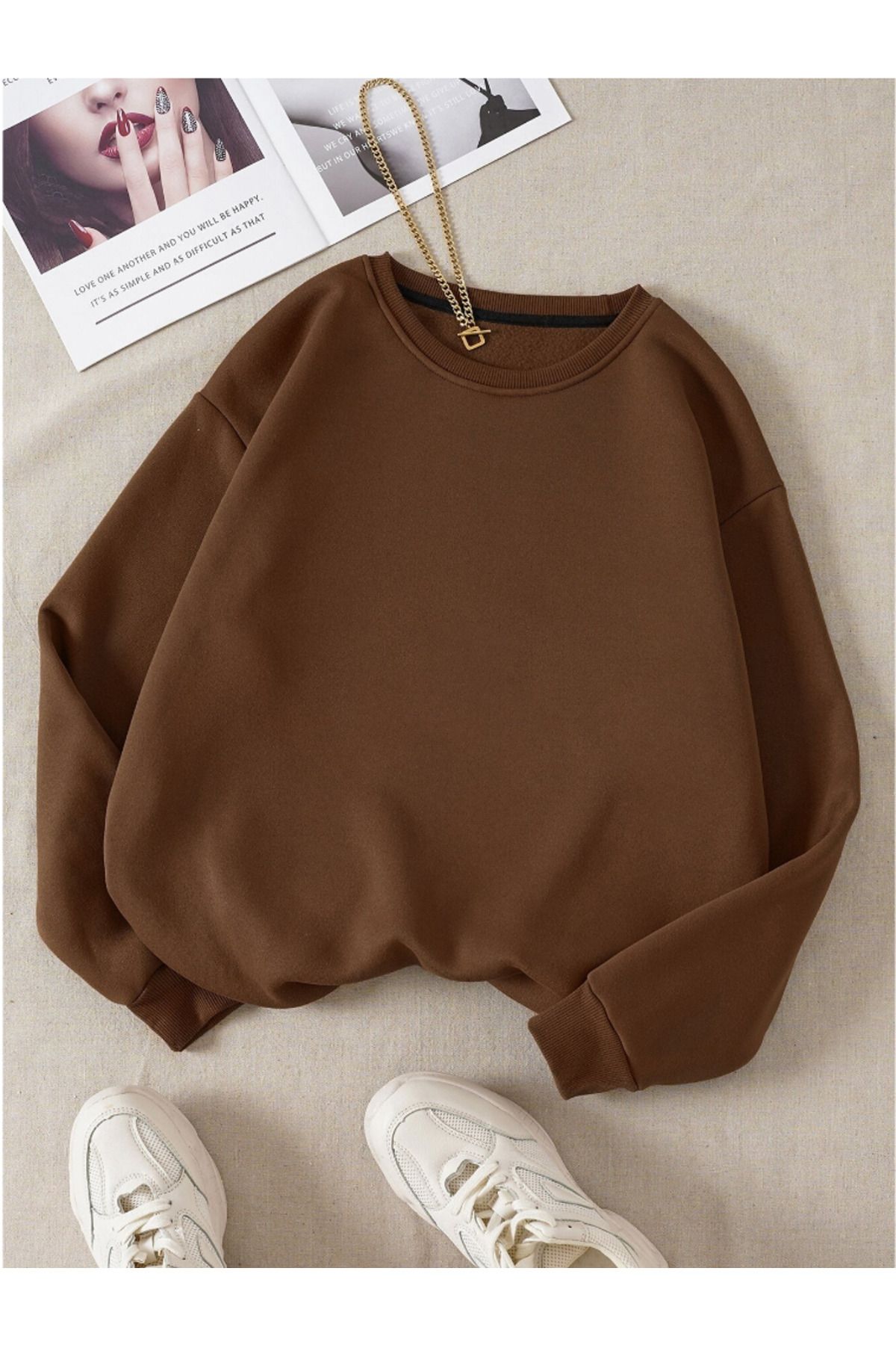 Plain brown sweatshirt on sale