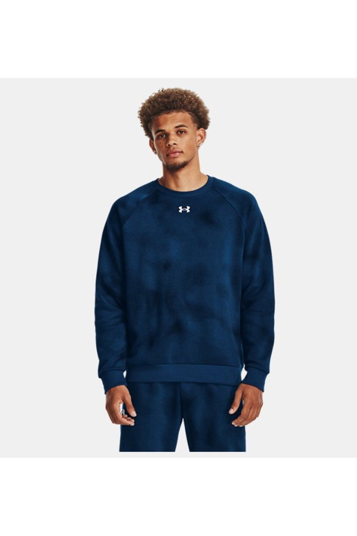 سویشرت ورزشی آبی مردانه یقه دوچرخه چاپی رقیب UA Under Armour