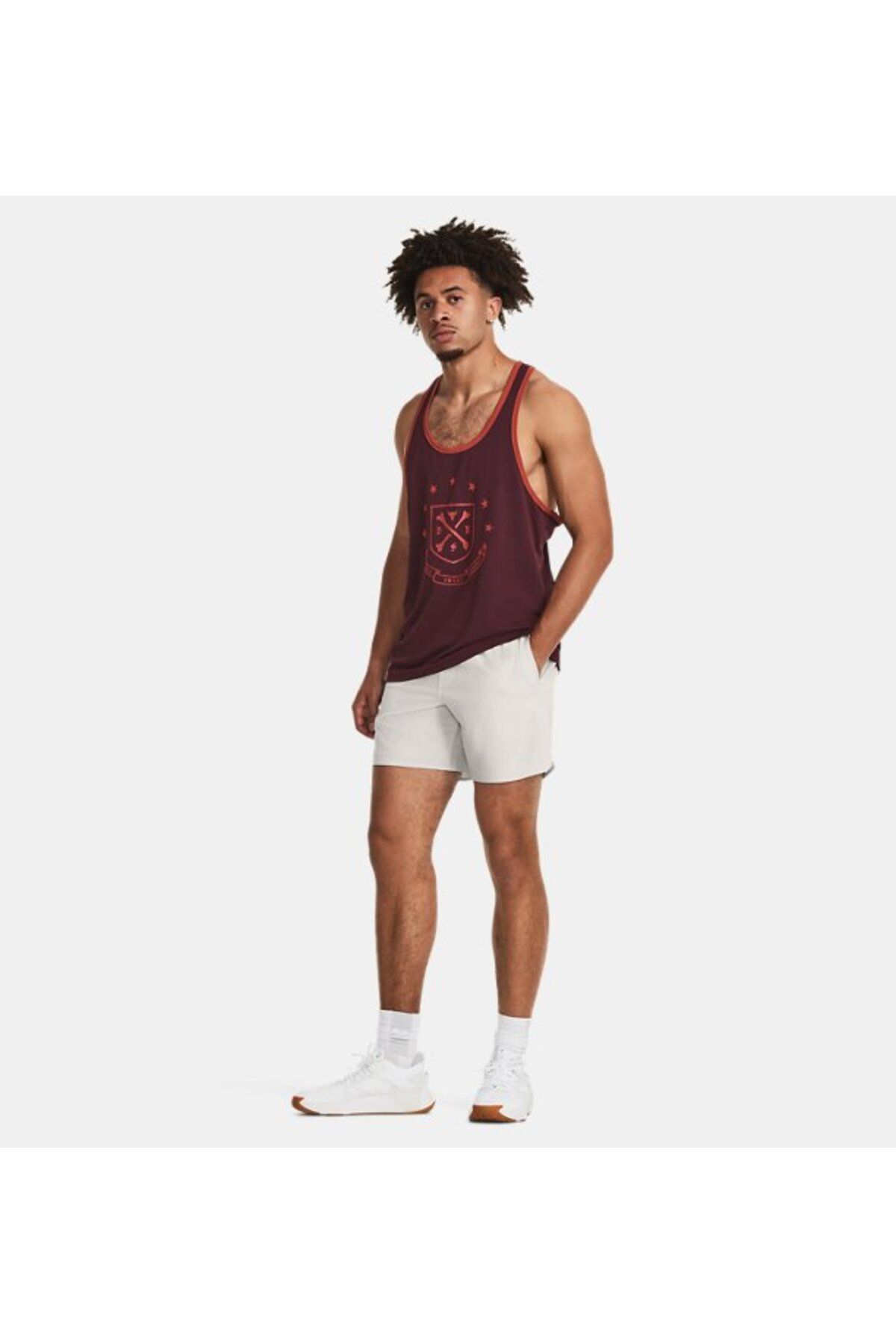 رکابی ورزشی قرمز مردانه ورزشکار Gym Project Rock 1380109 600 Under Armour