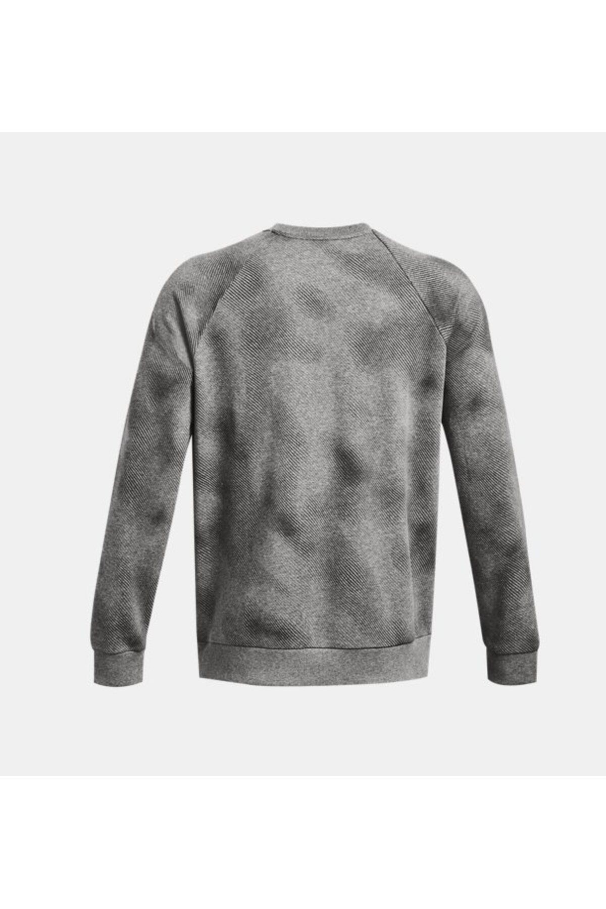 سویشرت ورزشی خاکستری مردانه یقه دوچرخه رقیب UA طرح دار 1379756 025 Under Armour