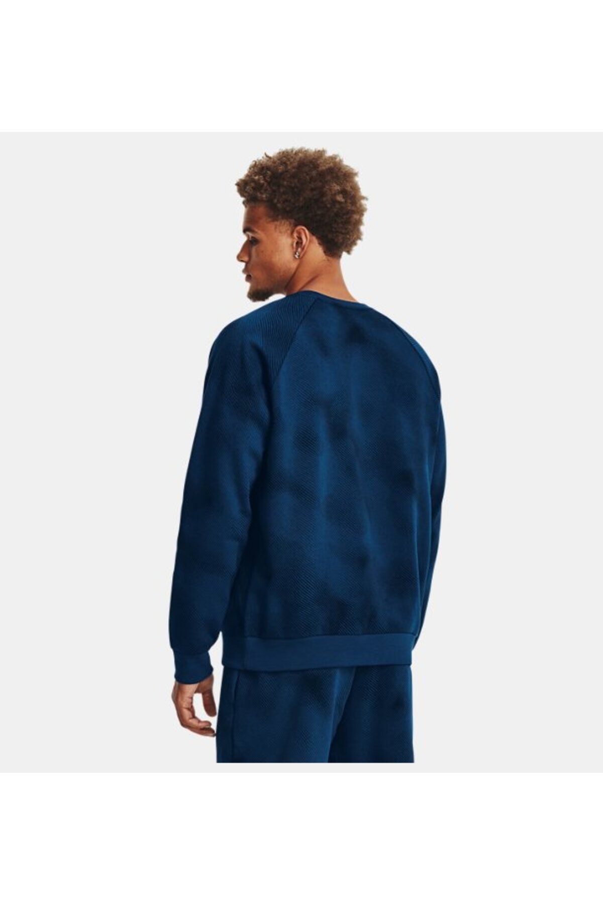 سویشرت ورزشی آبی مردانه یقه دوچرخه چاپی رقیب UA Under Armour
