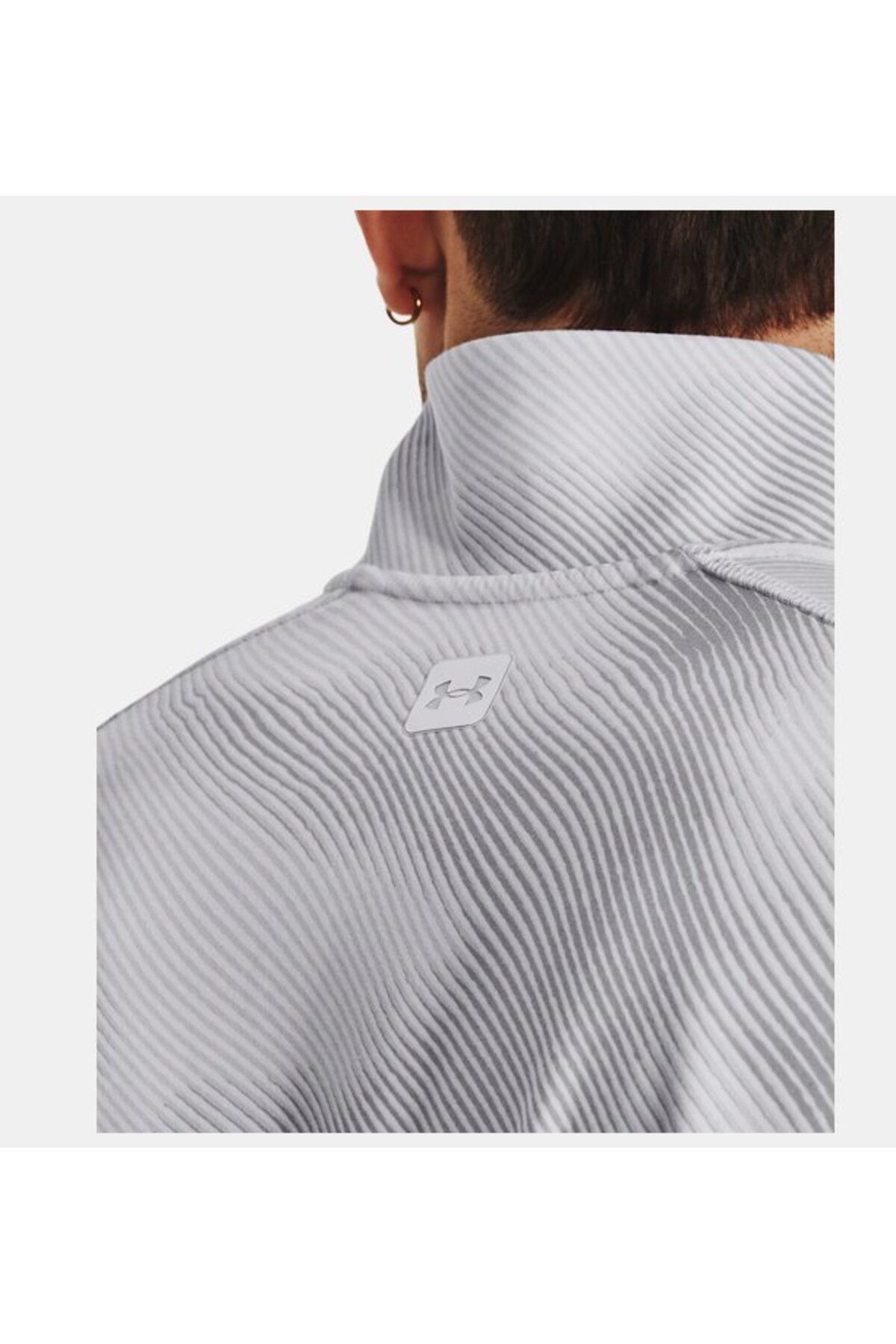 تی شرت ورزشی خاکستری مردانه Male Ua Meridian طرح دار ¼ زیپ 1380984 100 Under Armour