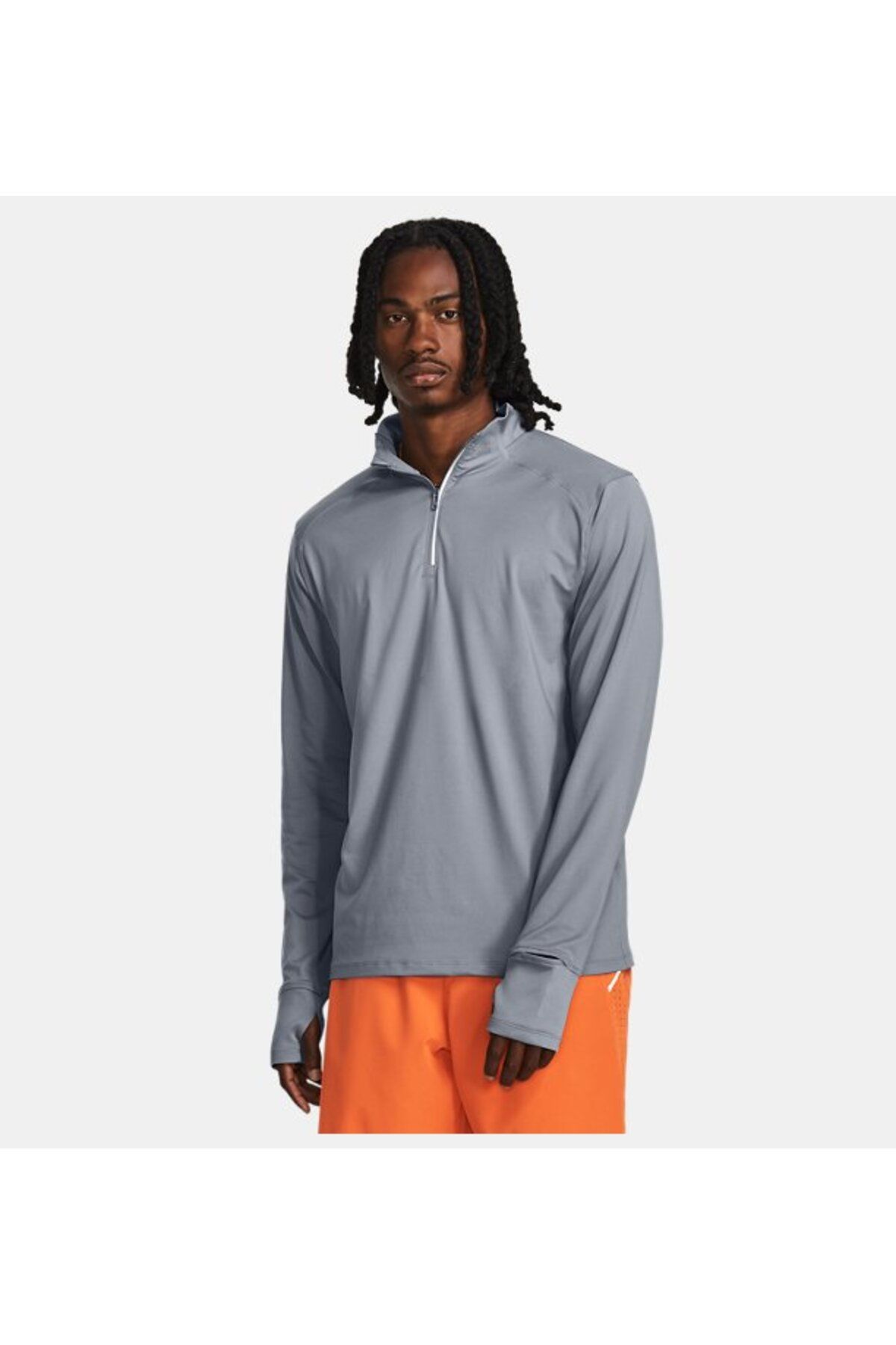 تی شرت ورزشی خاکستری مردانه واجد شرایط UA در ½ زیپ 1379288 035 Under Armour