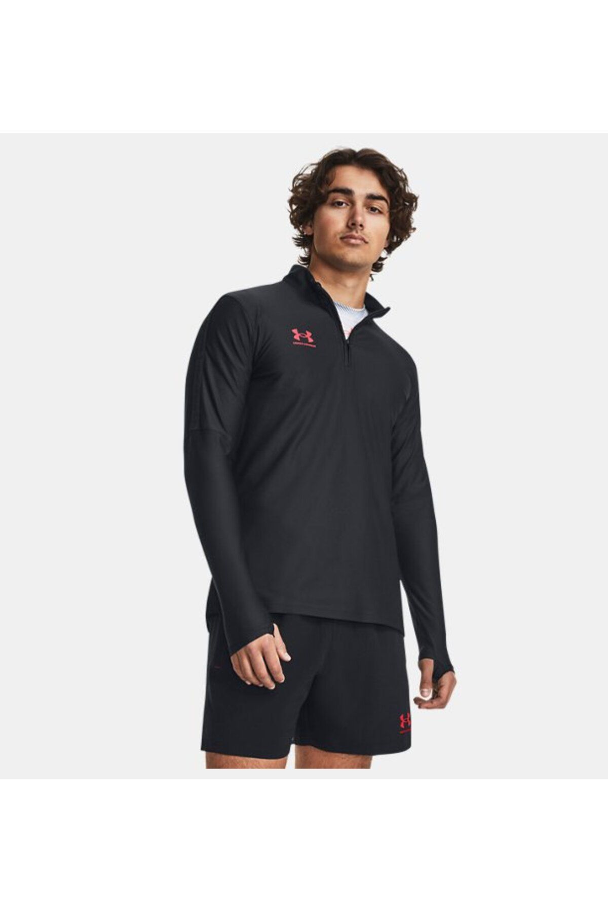 تی شرت ورزشی مشکی مردانه UA Challenger Pro ¼ زیپ 1382114 001 Under Armour