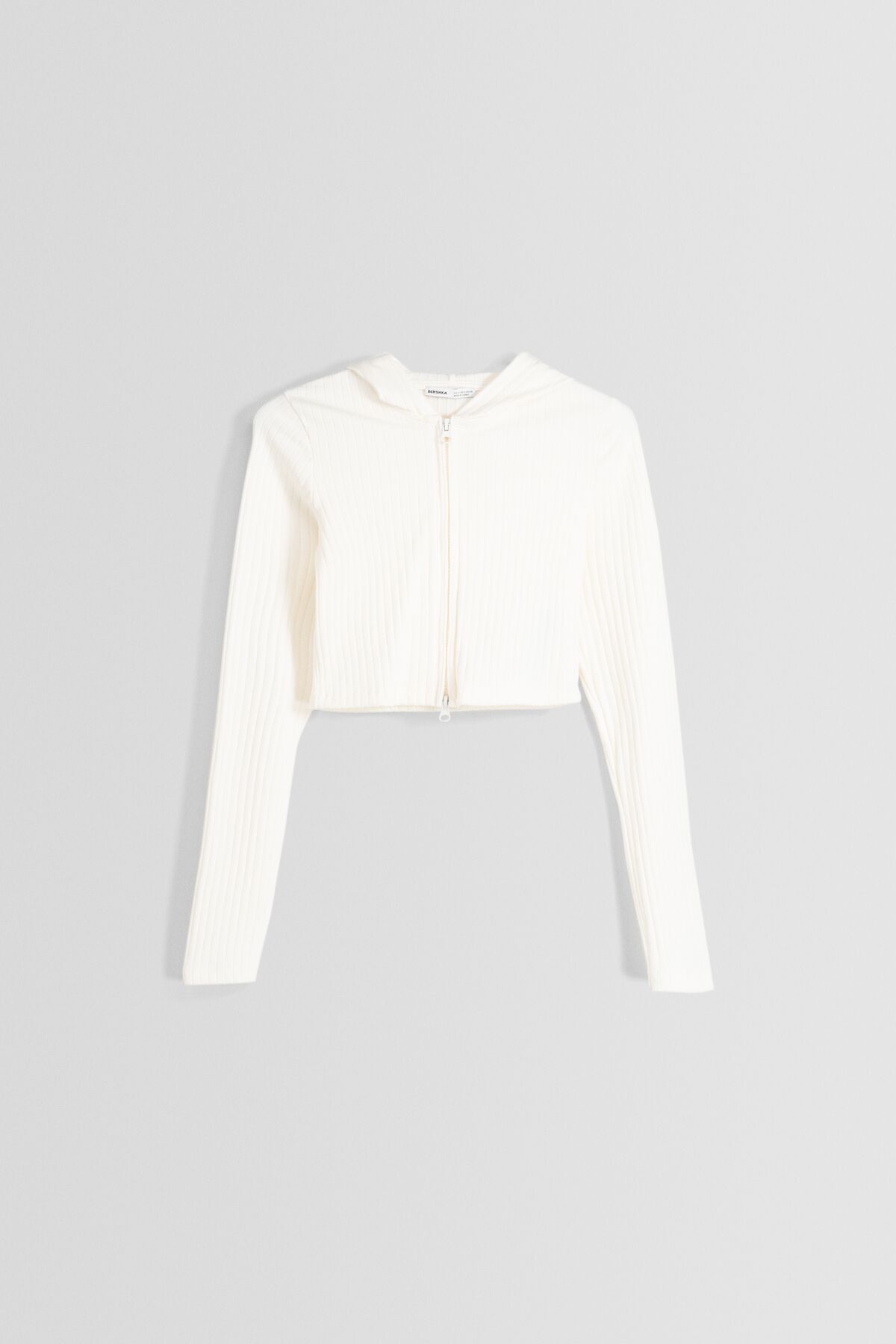 Bershka ribbed cardigan with zip store