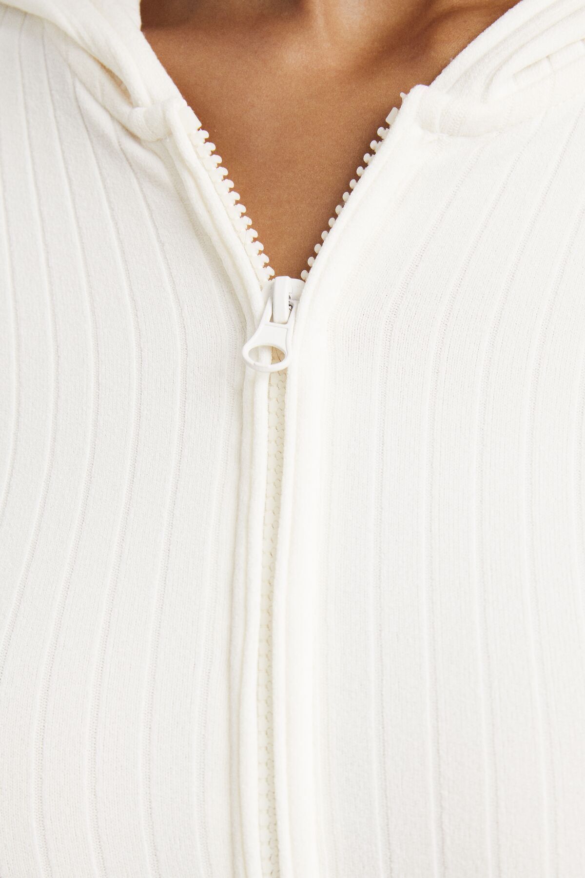 Bershka ribbed 2025 cardigan with zip