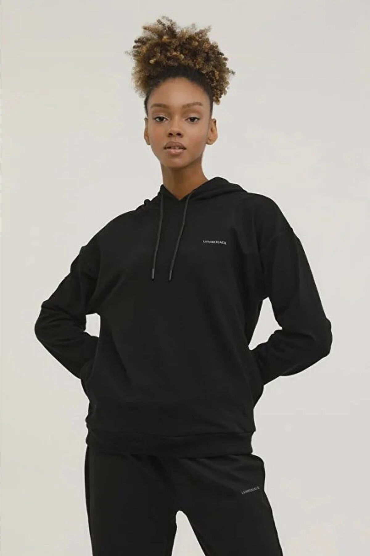 lumberjack-Hanorac Basic 2pr Negru pentru damă Hanorac101339674STD 1