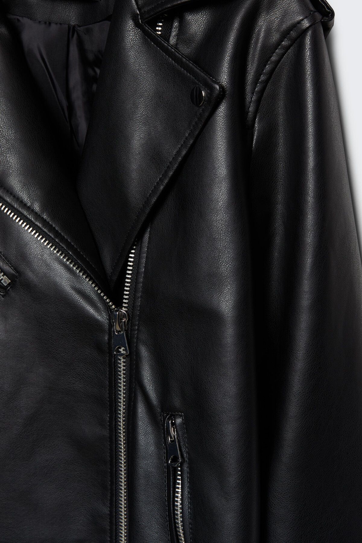 Suni Deri Oversize Biker Ceket