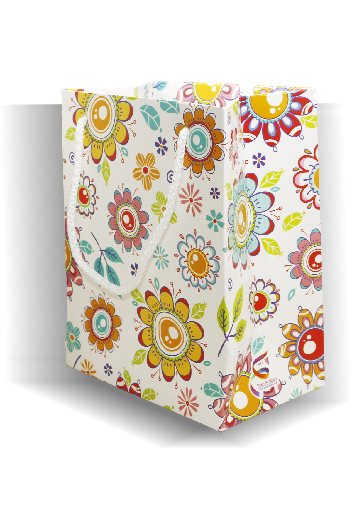 ecenplast Karton İp saplı Çanta Hediye Çantası 25 Adet 16x16x10 cm