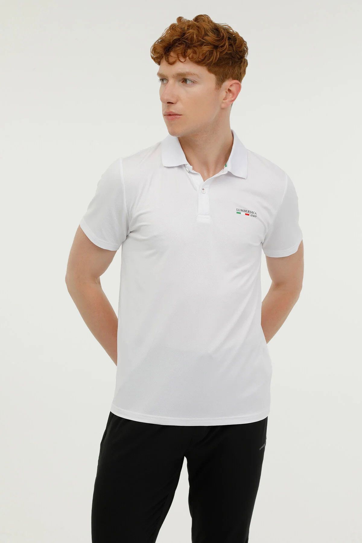 Lumberjack Logo Buttoned Polo T Shirt Men s POLO T SHIRT 3M