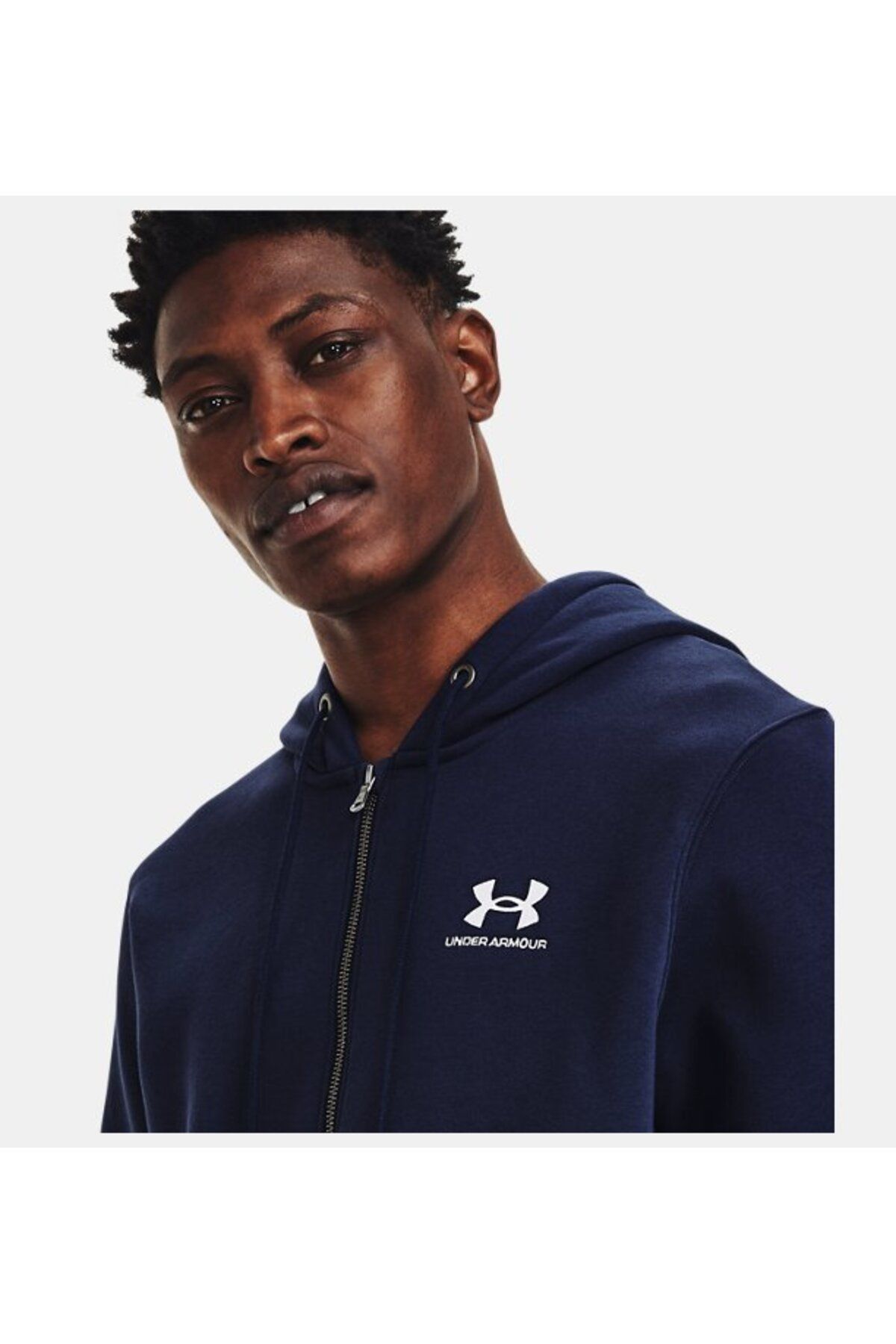 سویشرت ورزشی آبی مردانه پشم گوسفند ضروری در UA Zipper Upper 1373881 410 Under Armour