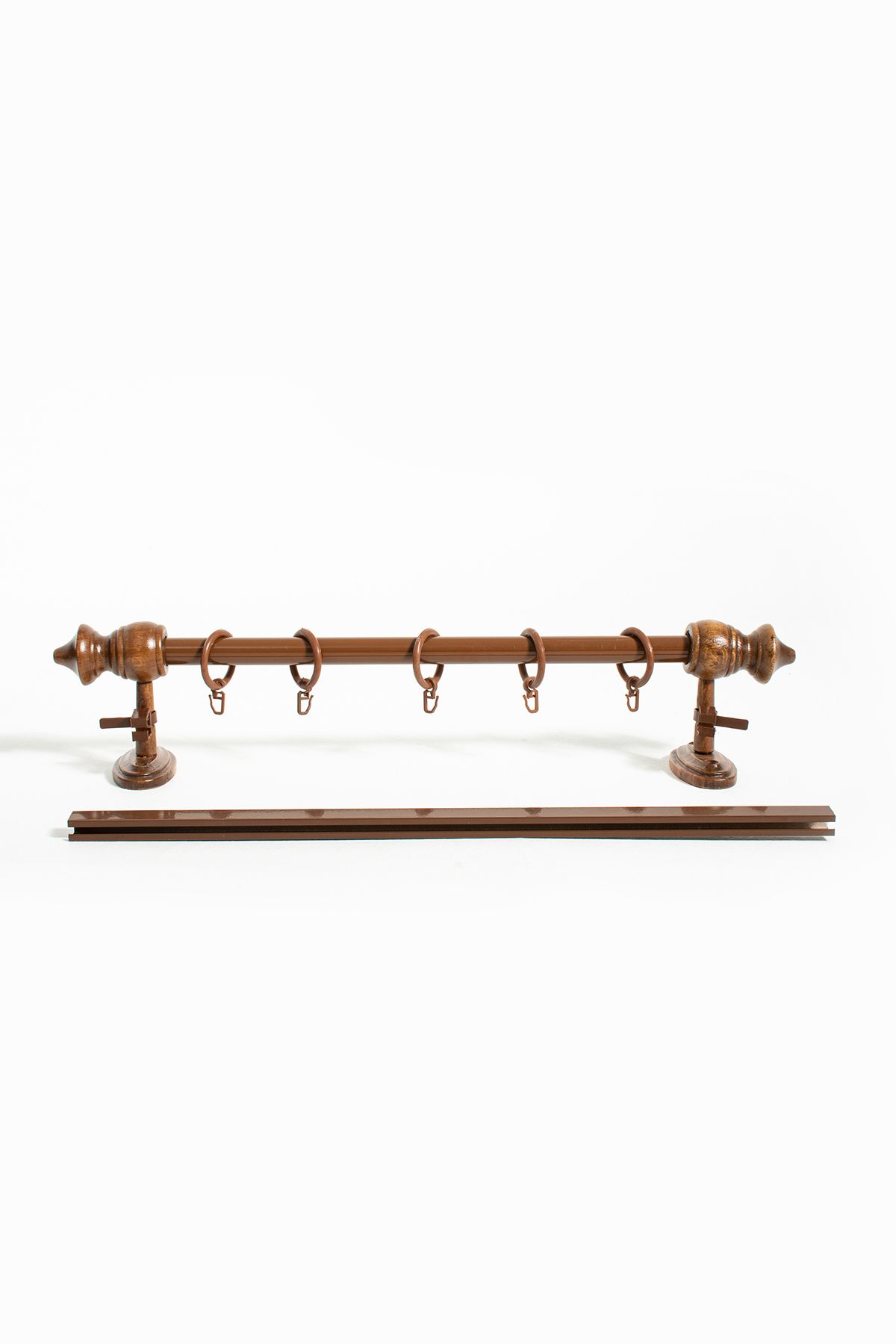 TİEBACK-Single Rail Wooden Rustic Curtain Hanger - Rustic Pipe 200 cm 2