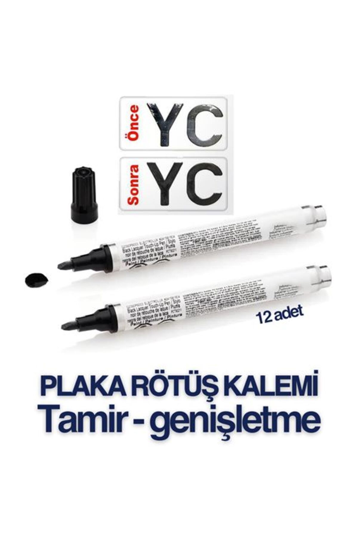 Transformacion-12 PCS Gloss Plate Writing Retouching Pen BLACK t 1