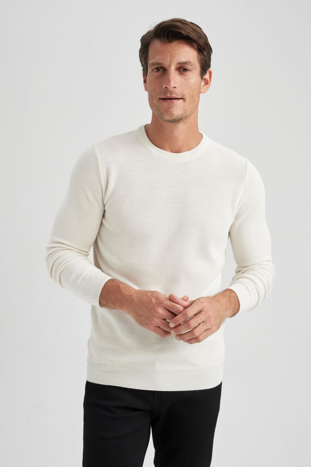 Defacto Slim Fit Crew Neck Sweater