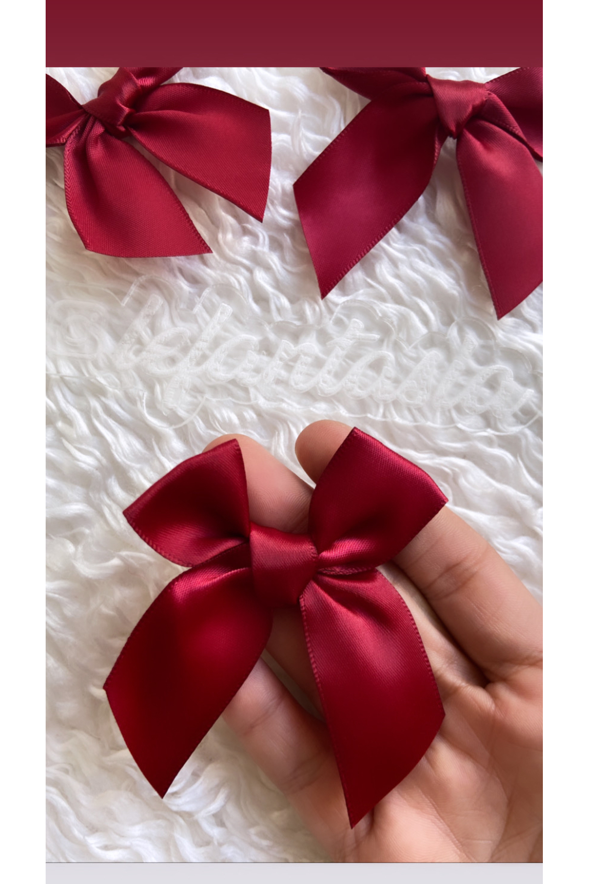 10pcs - Satin Bow - Claret Red – Ribbon