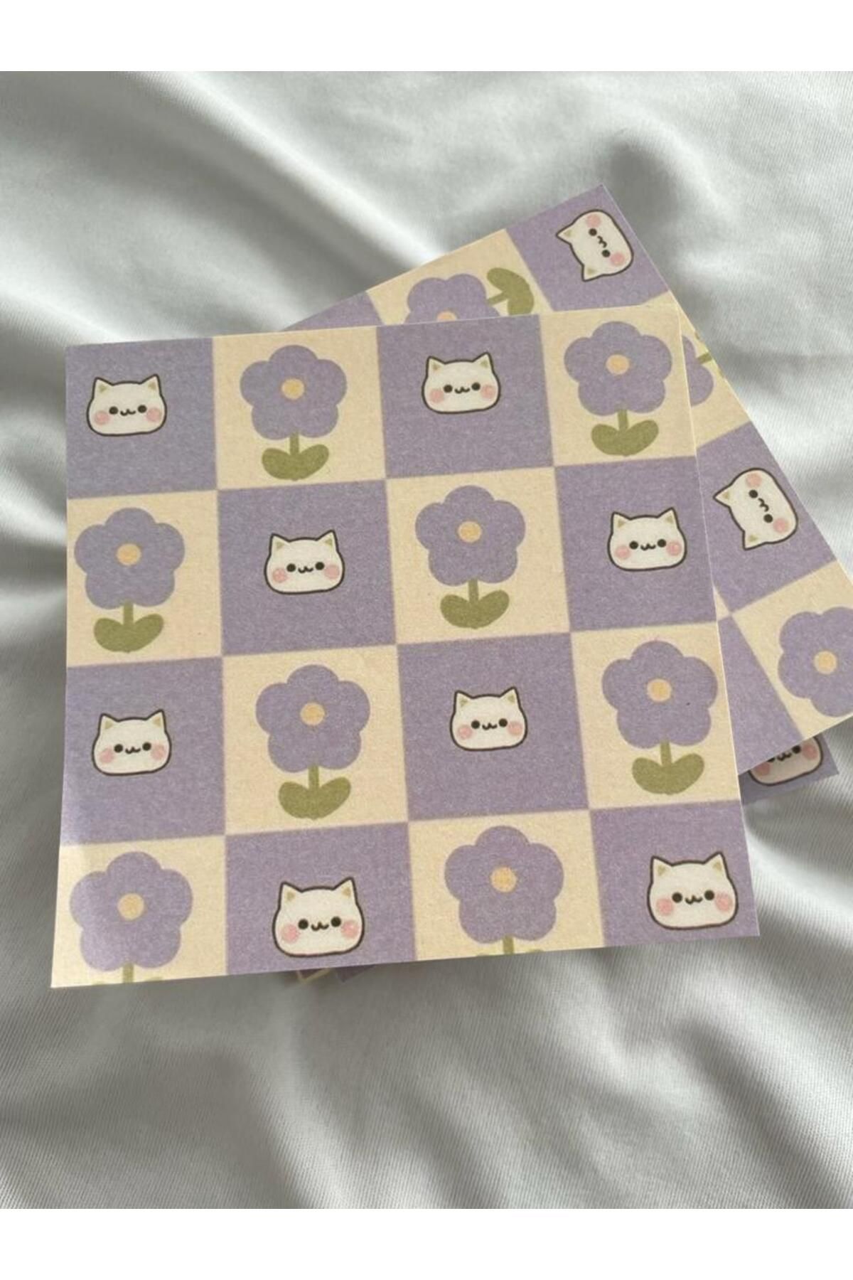 Planet Butik-Purple Cat Memo Pad Square Notepad 4