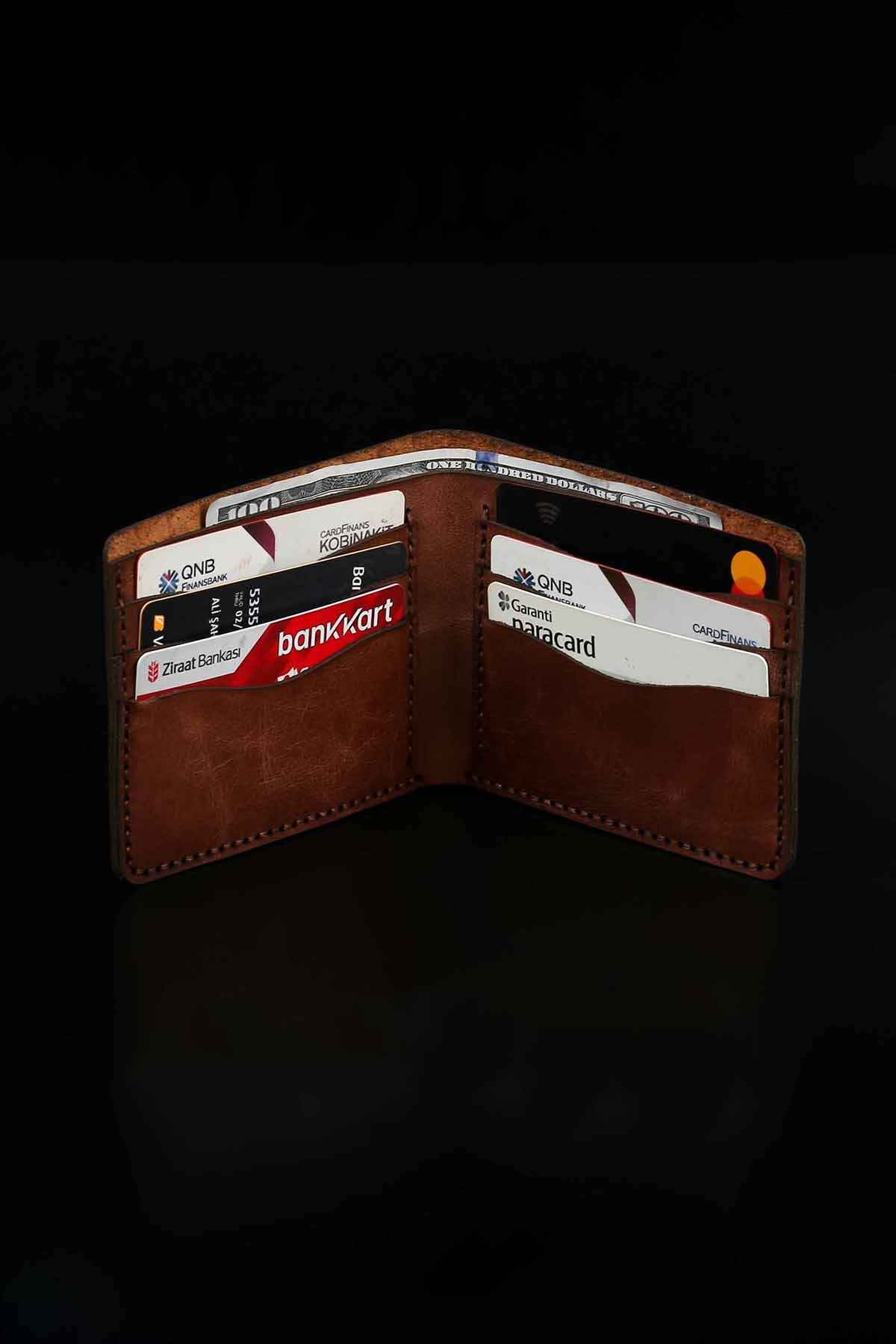 کیف پول مردانه قهوه ای Lost Slope | YB54684681657 اورجینال - تصویر 3