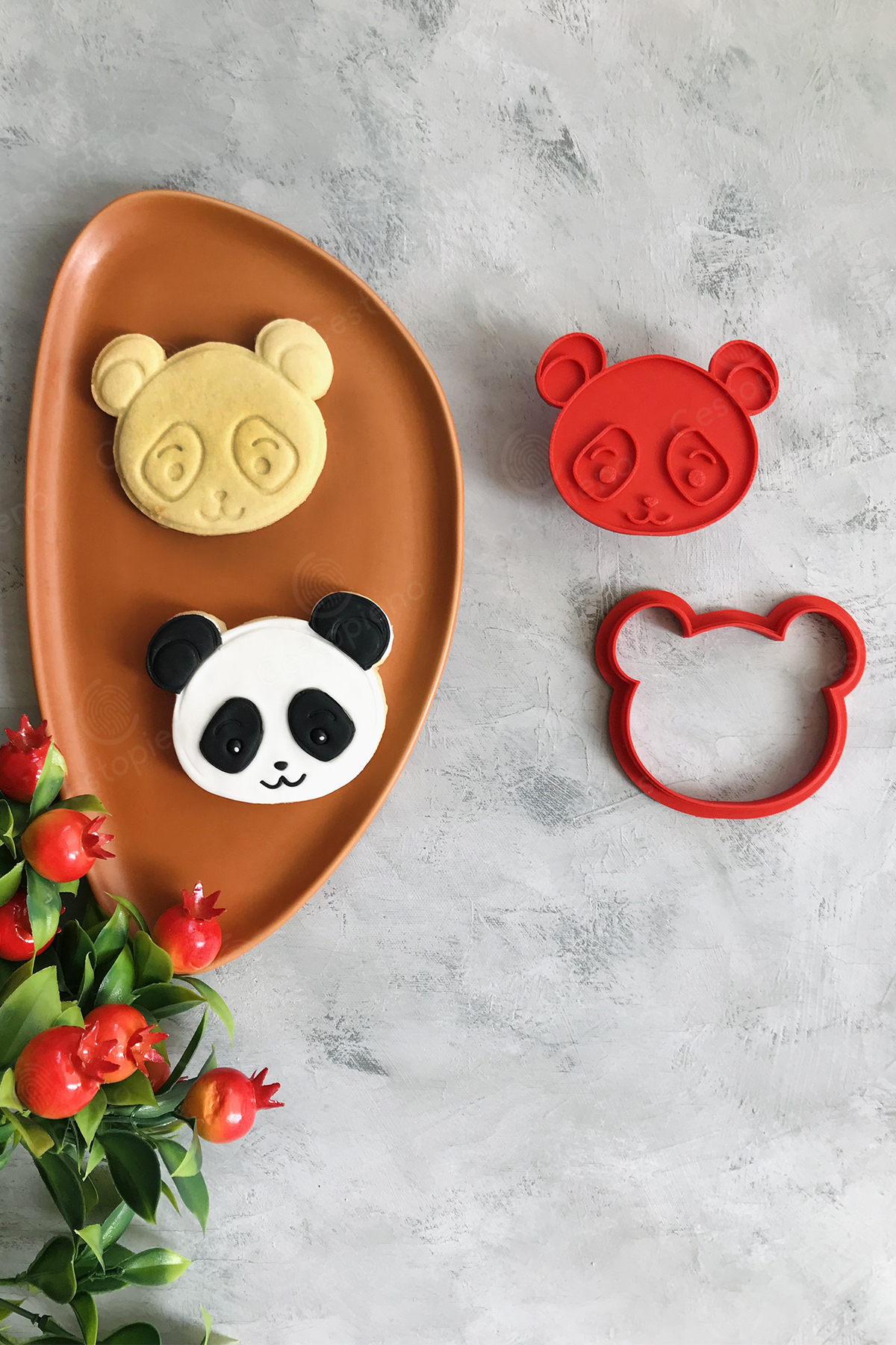 Panda Printed Dough Shaper / Cookie Mold