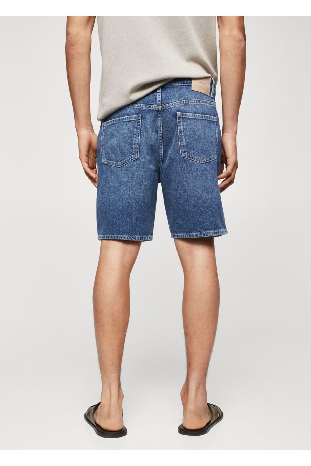 MANGO Man-Regular Fit Denim Bermuda Shorts 4