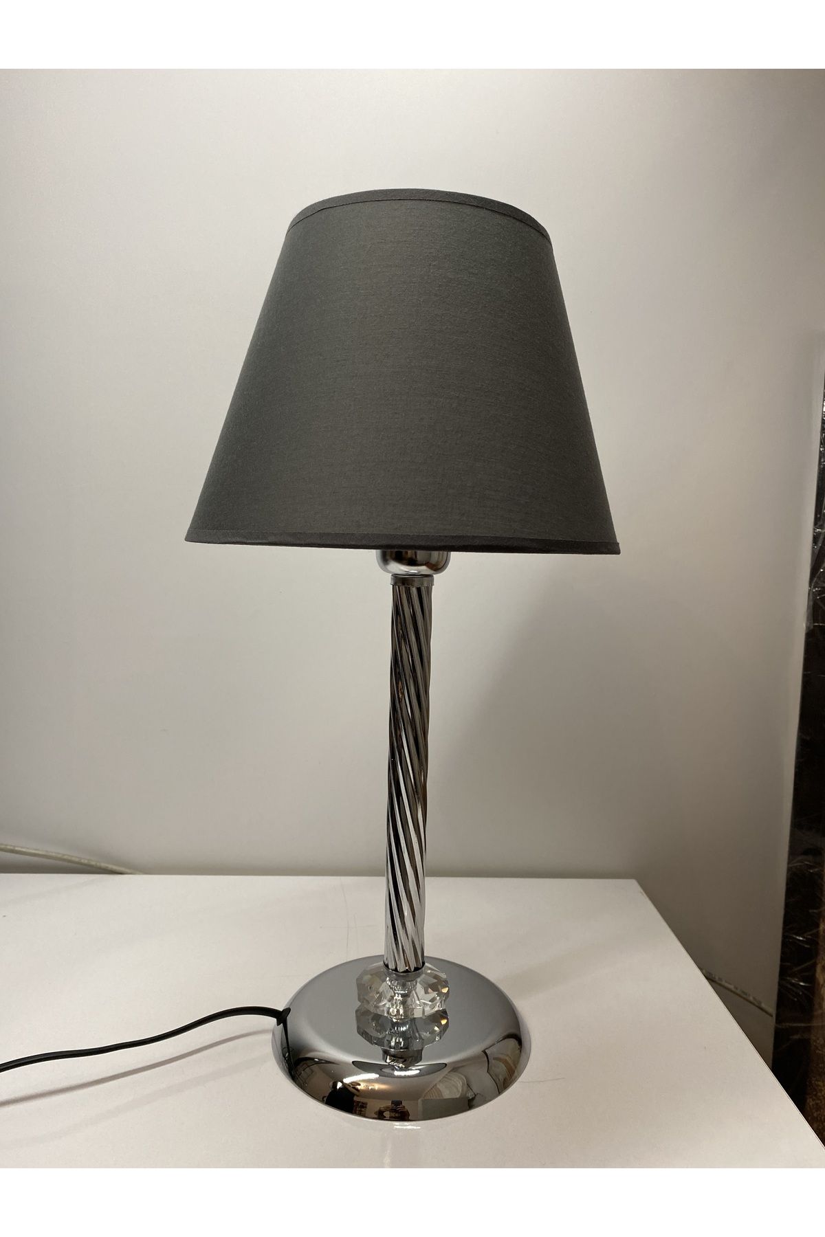 asellus-Mette Twisted Lampshade with crystal detail, stol lamp, Table Lamp chrome Plated (silver color) 3