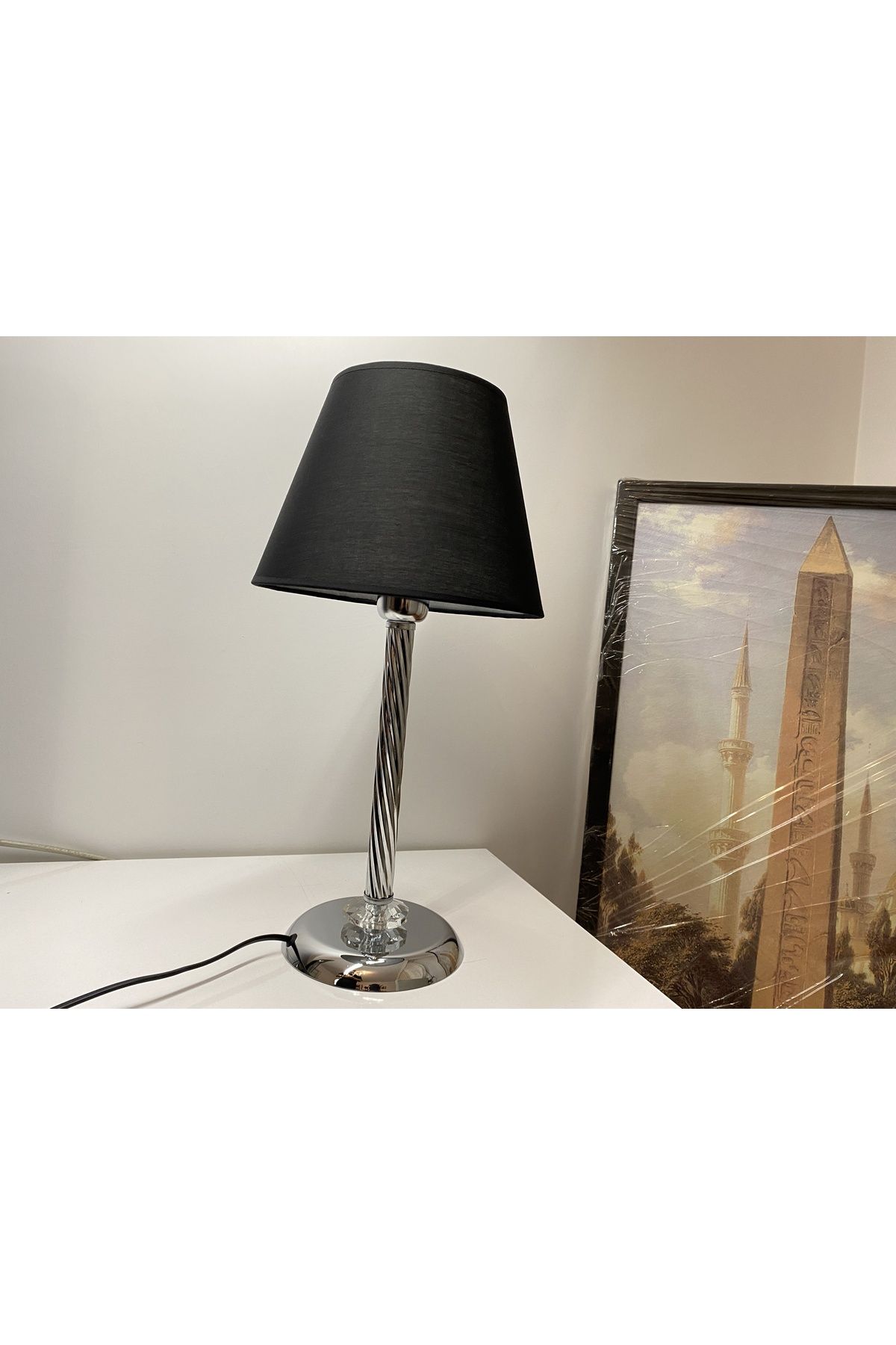 asellus-Mette Twisted Lampshade with crystal detail, stol lamp, Table Lamp chrome Plated (silver color) 8