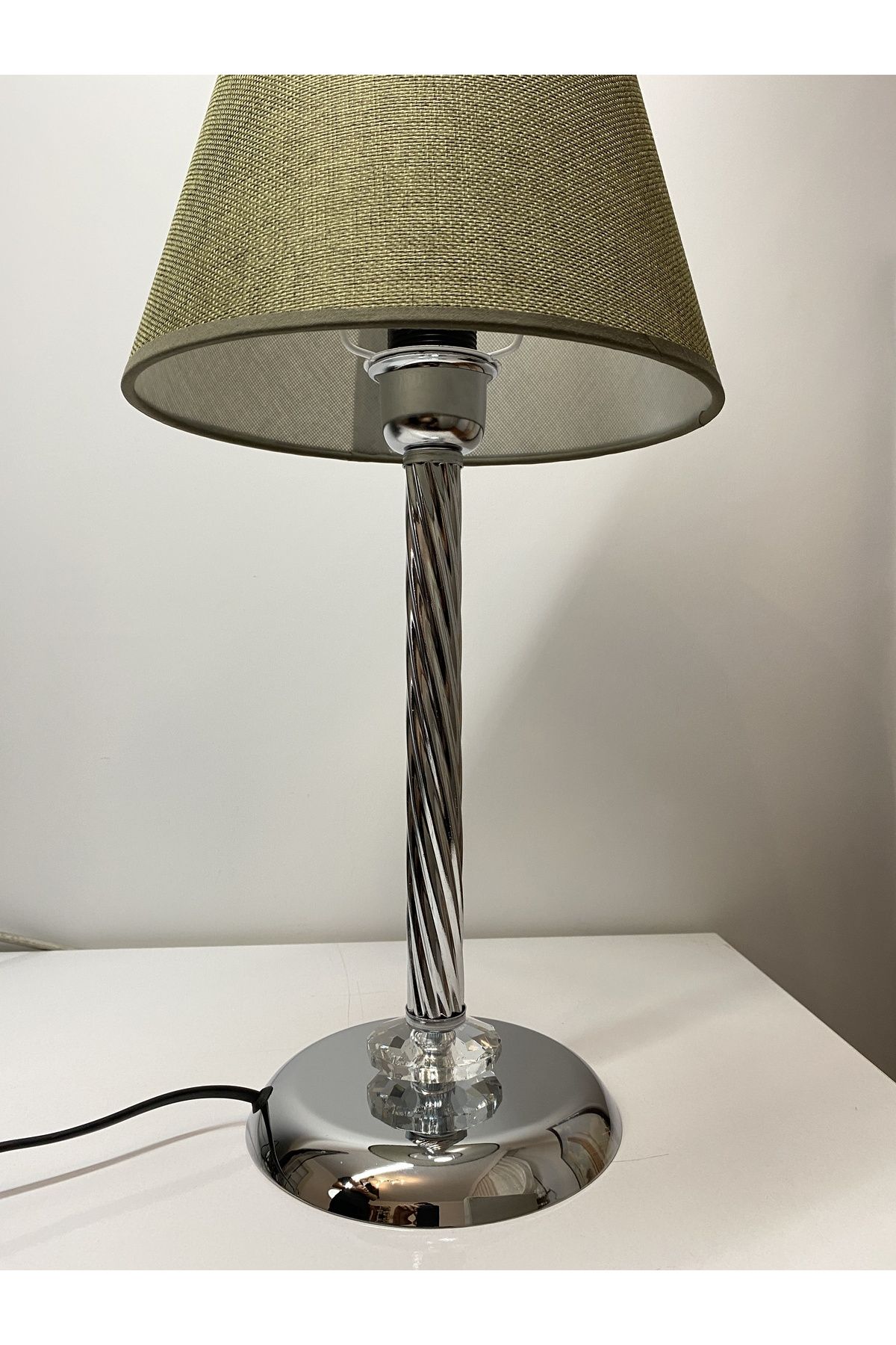 asellus-Mette Twisted Lampshade with crystal detail, stol lamp, Table Lamp chrome Plated (silver color) 7