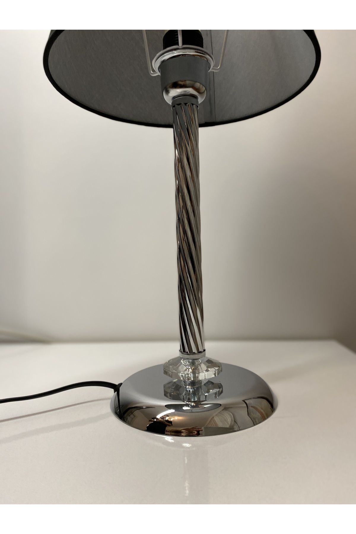 asellus-Mette Twisted Lampshade with crystal detail, stol lamp, Table Lamp chrome Plated (silver color) 3