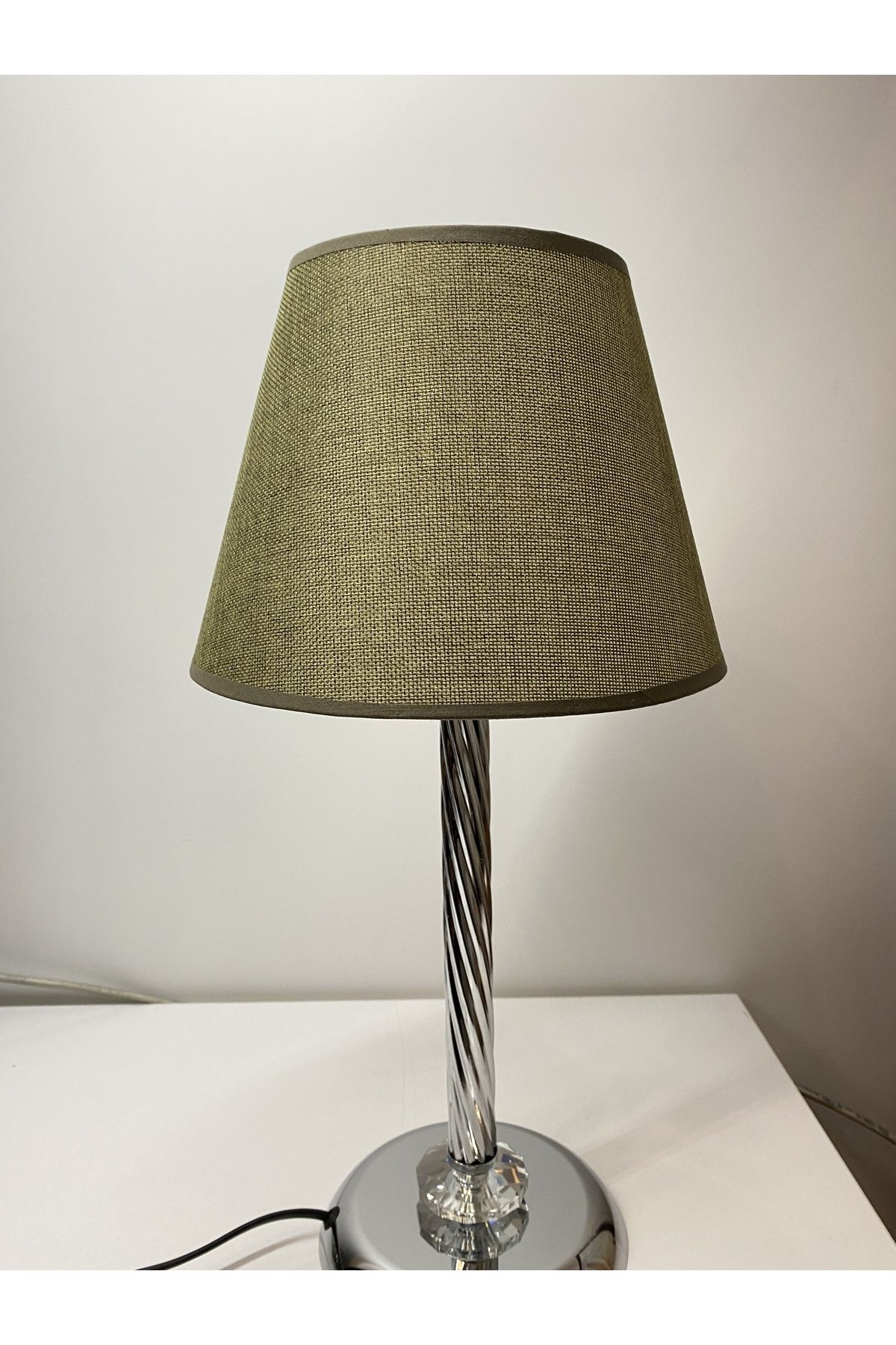 asellus-Mette Twisted Lampshade with crystal detail, stol lamp, Table Lamp chrome Plated (silver color) 3