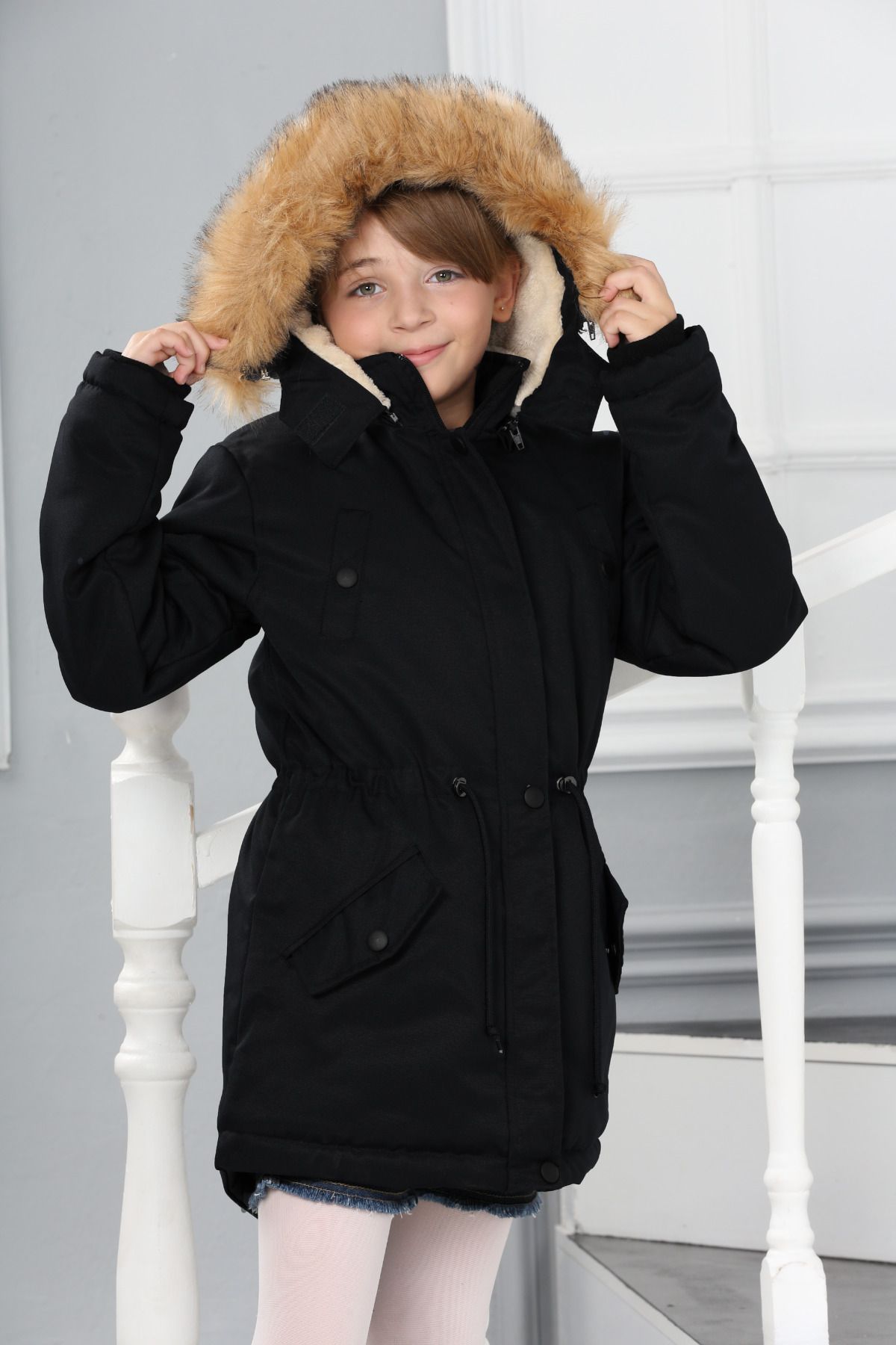 Girls fur new arrivals lined parka