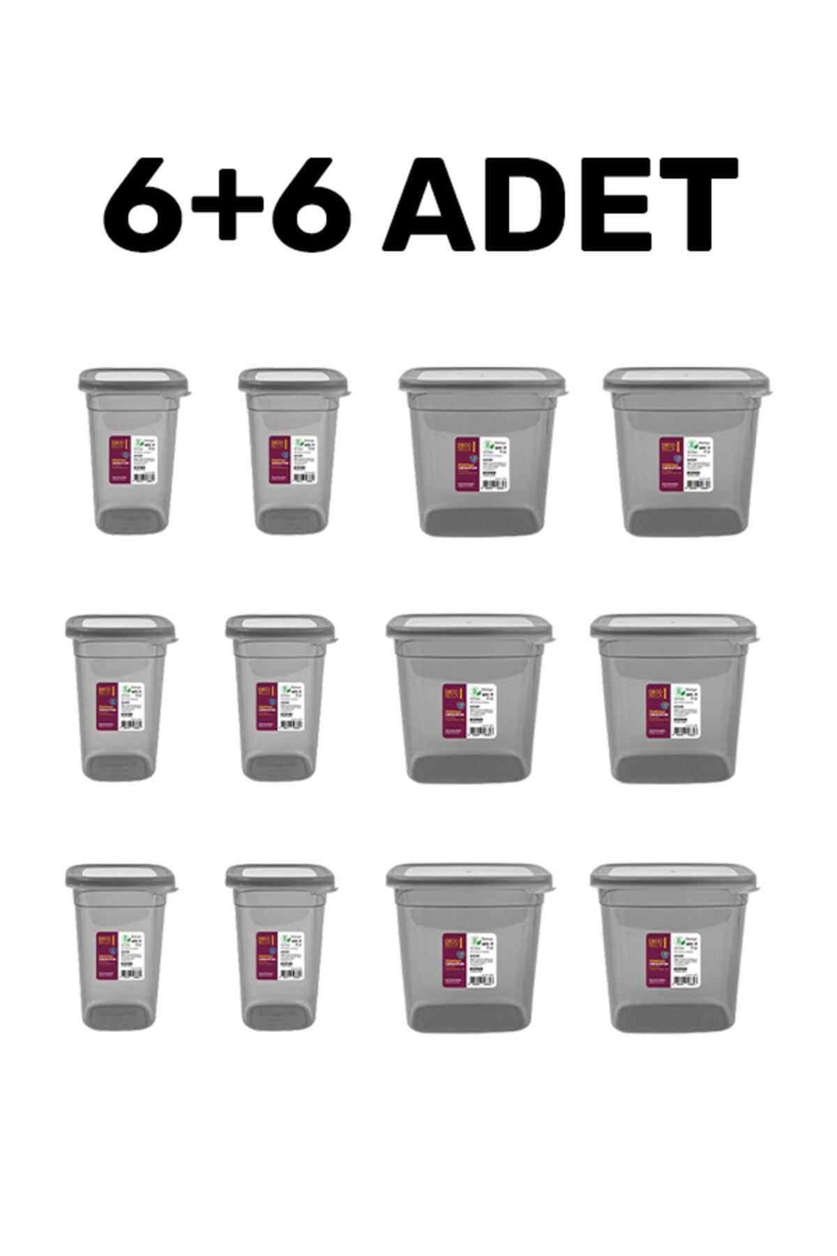 devigo-6 Pieces 1.1 Lt 6 Pieces 1.85 Lt 12 Pieces New Generation Leak Proof Lid Storage Container Set 1