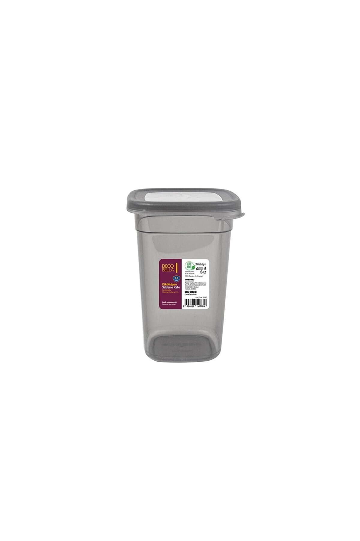 devigo-Stylish New Generation Leak Proof Lid Storage Container 1.1 Lt Rectangular Anthracite 1