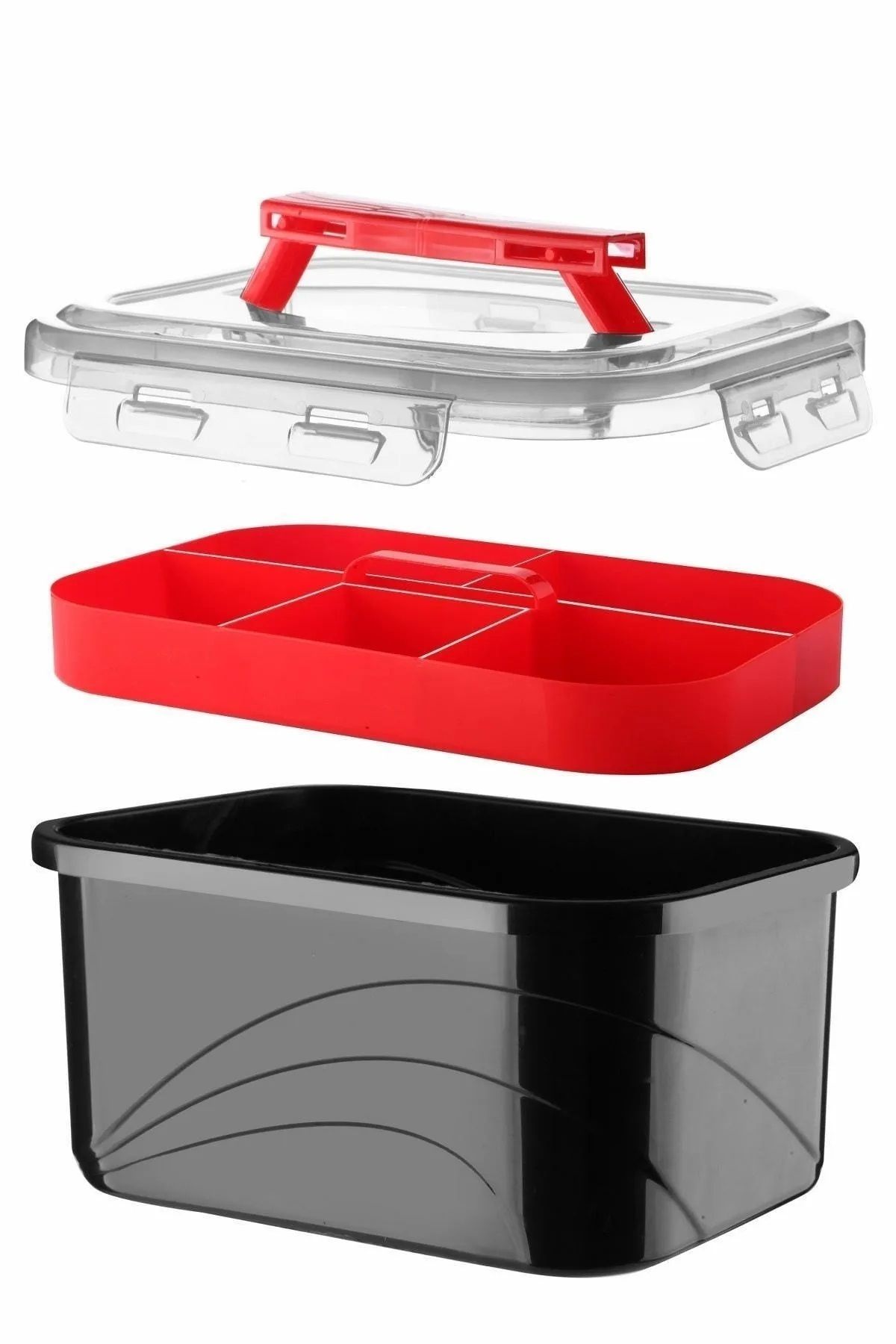 ALİNA HOME-Multi-Purpose Organizer with Lid Tool Box with Lock and Handle Storage Container 3