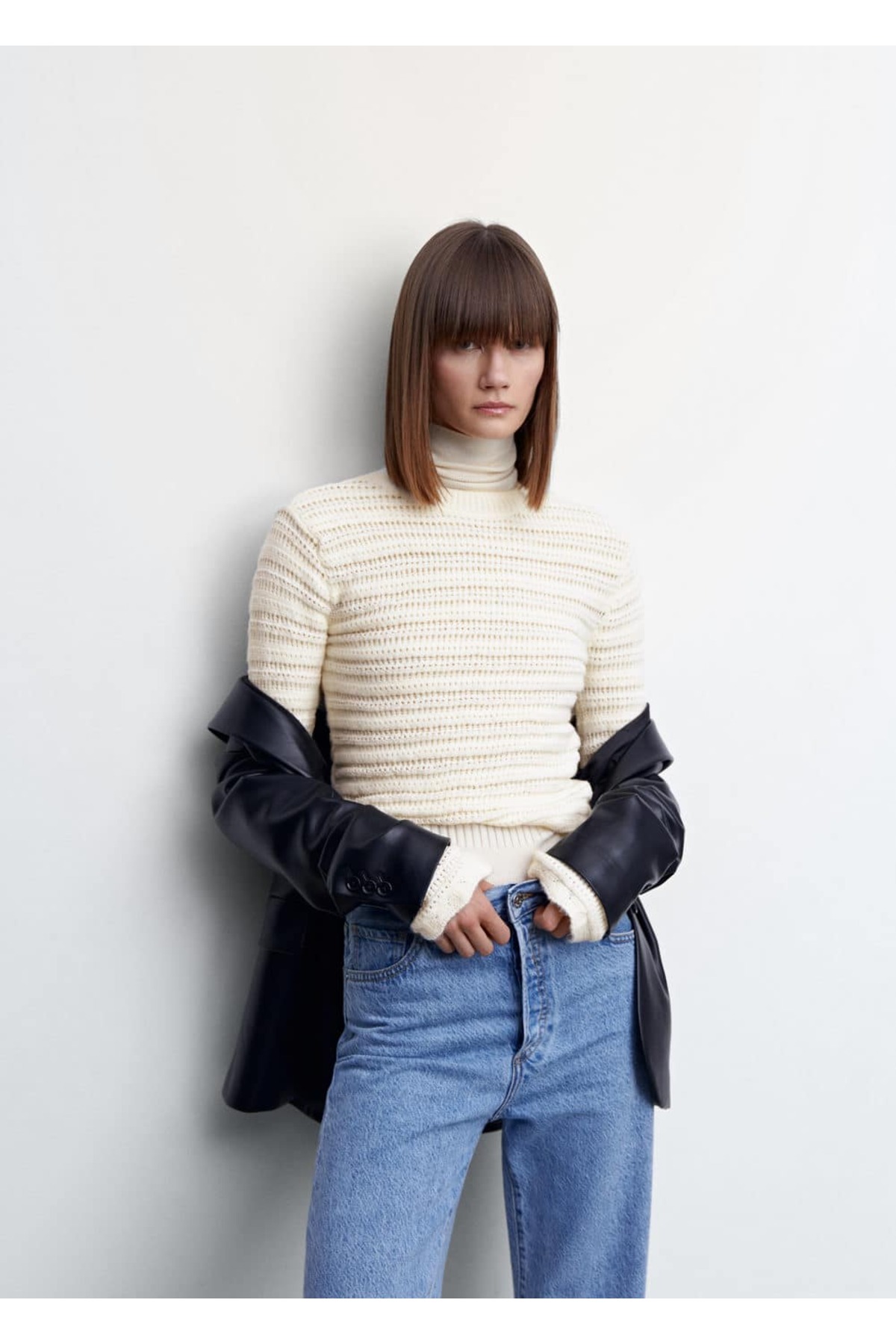 بافت و پلیور زنانه اکرو منگوMANGO | 47014038 اورجینال - تصویر 6