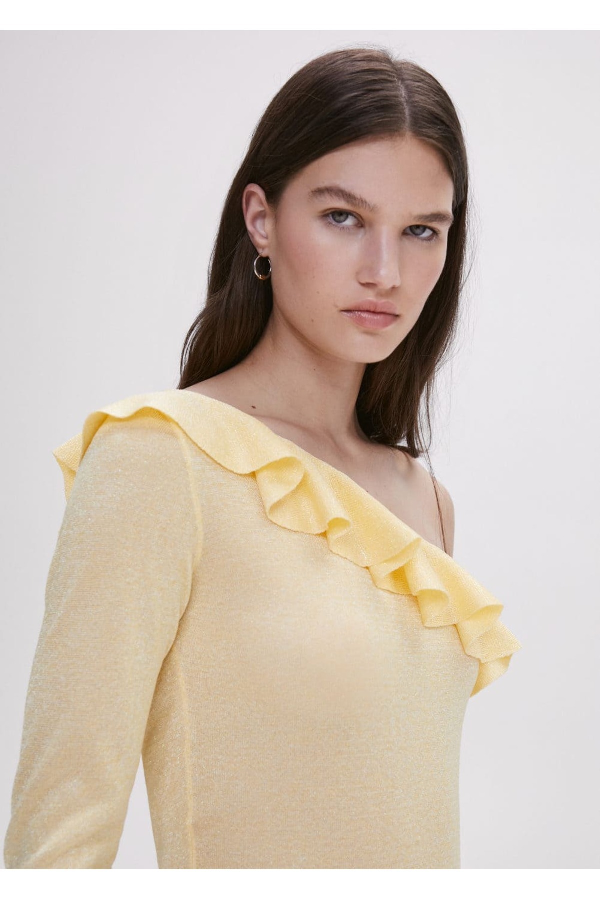 بافت و پلیور زنانه زرد منگوMANGO | 47067880 اورجینال - تصویر 6