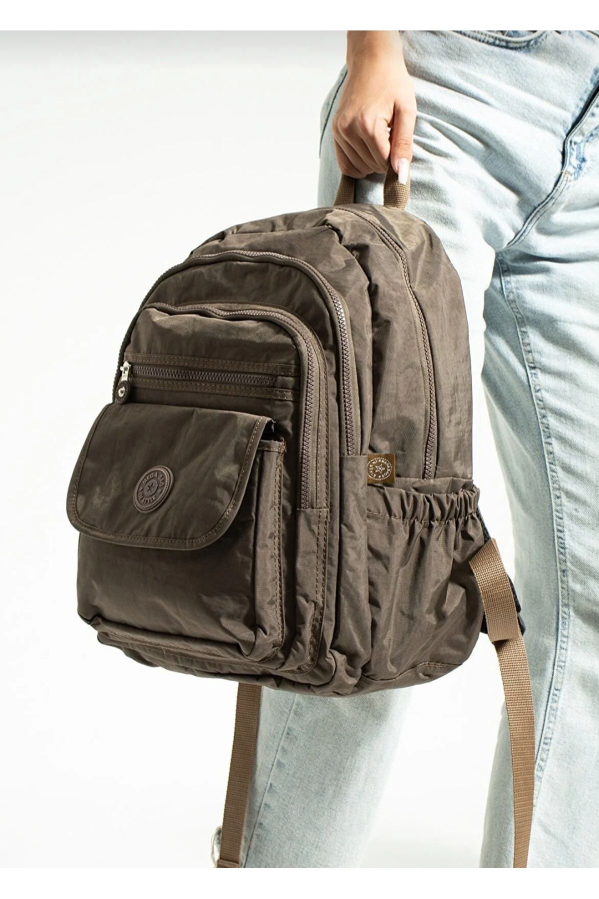 MEGA ÇANTA-MEGA LARGE SIZE MULTIPLE COMPARTMENTS MINK LINING DURABLE SCHOOL BACKPACK 5