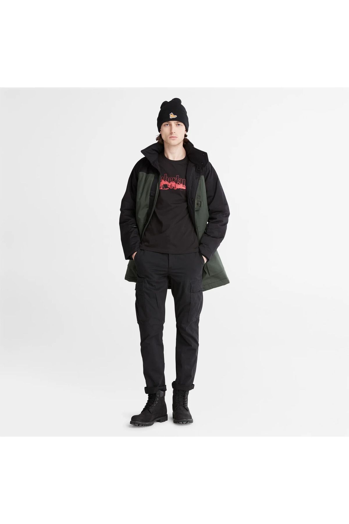 کاپشن مشکی مردانه EK + پارکا اورجینال Timberland