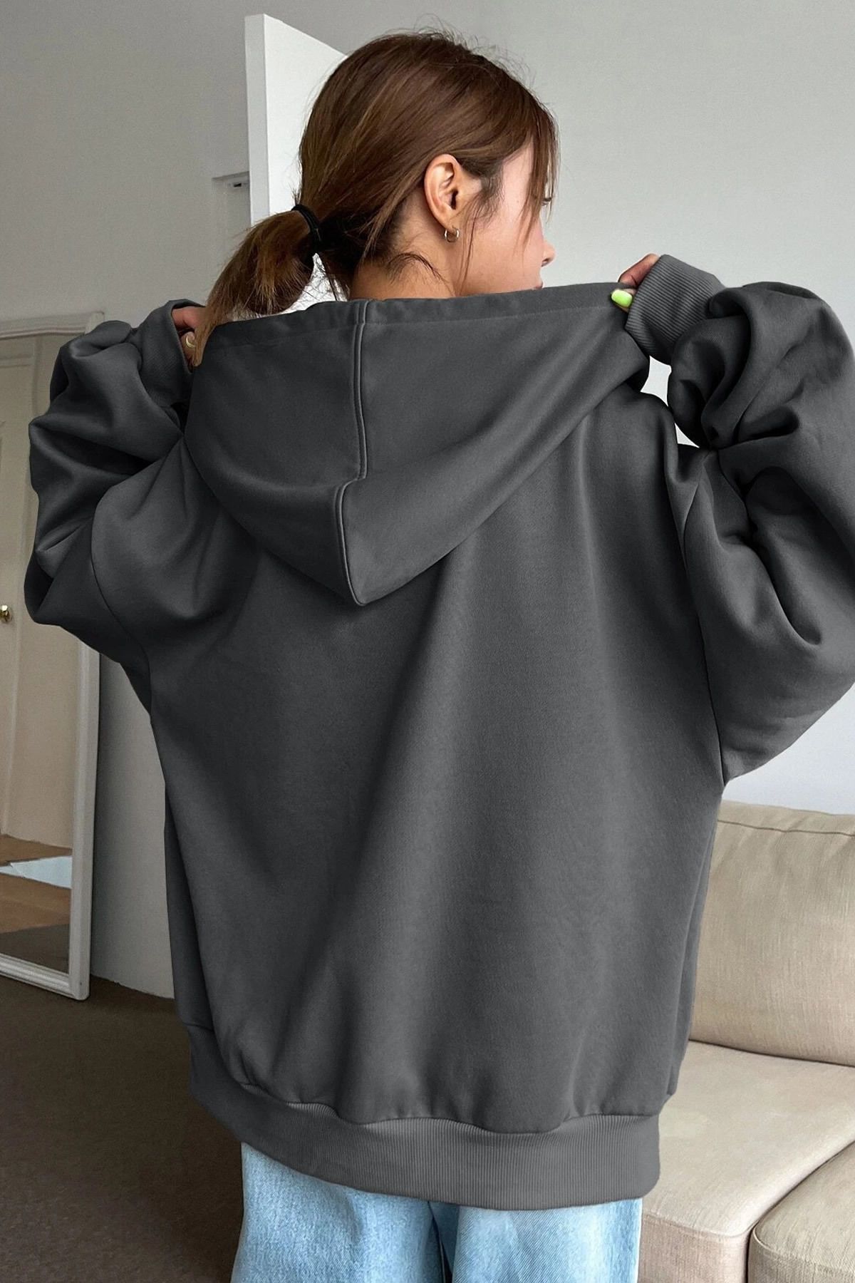 MODAGEN-Ζακέτα ιδρώτα Unisex Oversize με φερμουάρ 2