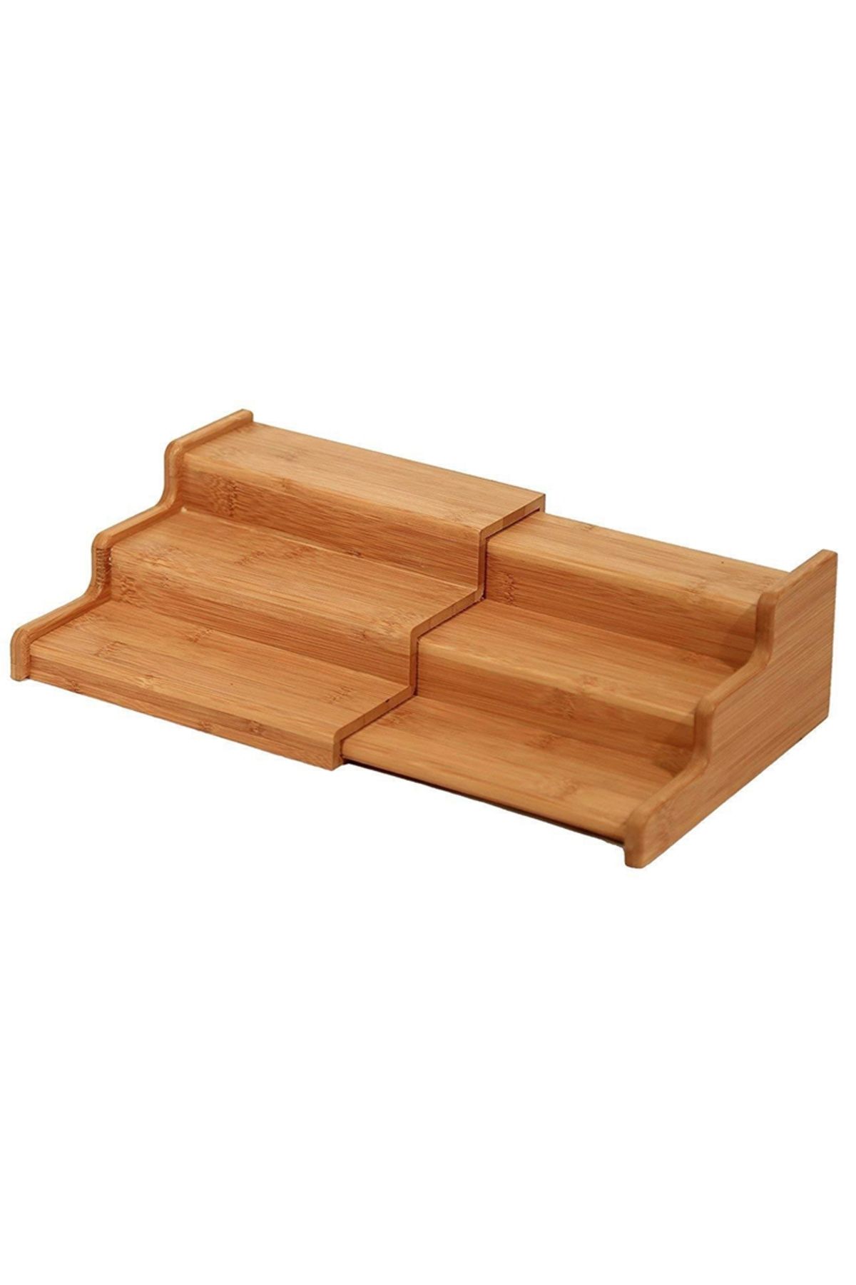 Qerhome-Bamboo Adjustable 3 Layer Spice Rack Stand Multi-Purpose Stand 35 Cm X 22 Cm 2