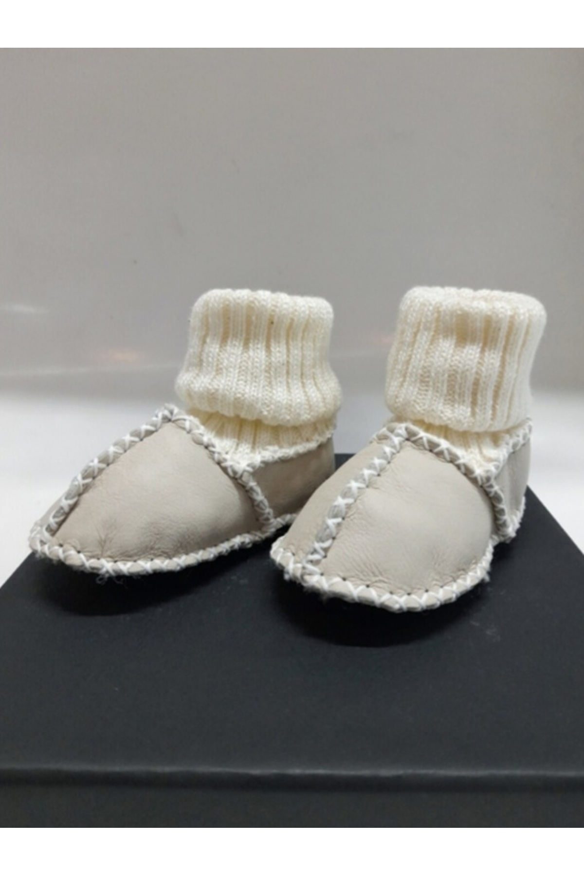 TUĞBİŞ Bebek Unisex Organik Kuzu Derisi İlk Adım Ayakkabısı Panduf Patik - NG3001 fotoğrafı 5 (önizleme)