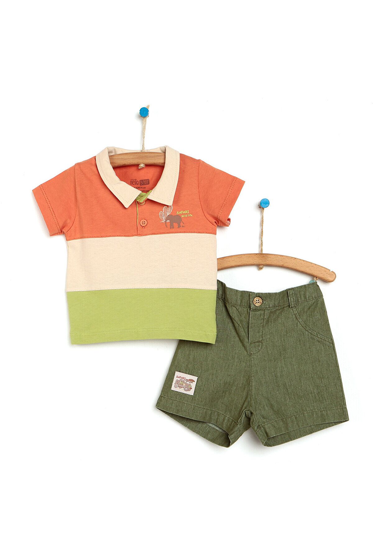 HelloBaby Safari Tshirt-Şort Erkek Bebek