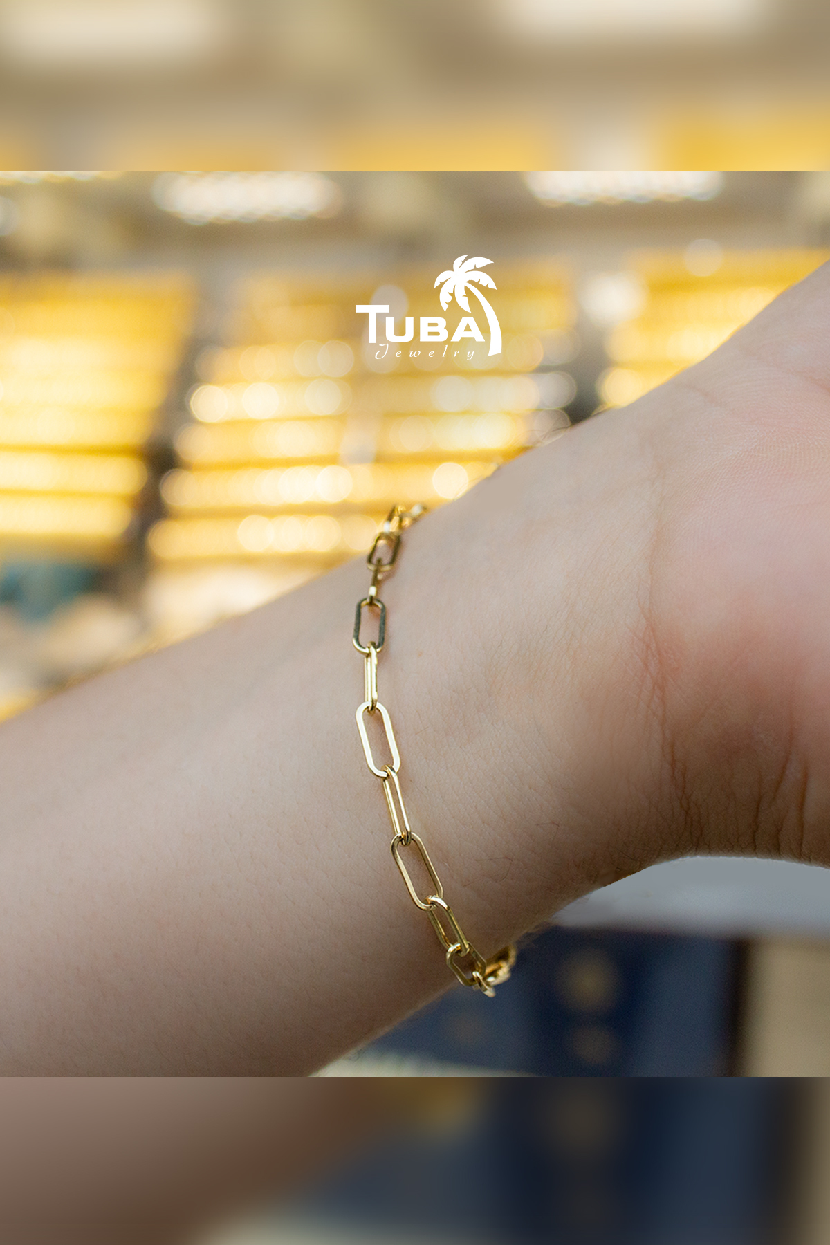 TUBA KUYUMCULUK 14 Ayar Altın Ataç Bileklik, 3.60mm KALIN, Kadın Zarif