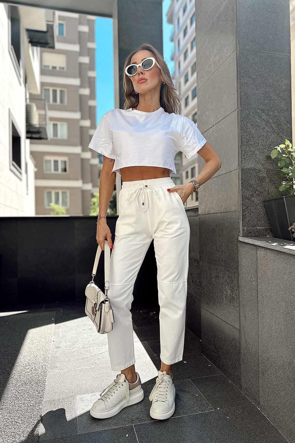 Laluvia-Gabardine-Hose mit Reihenstichen 1