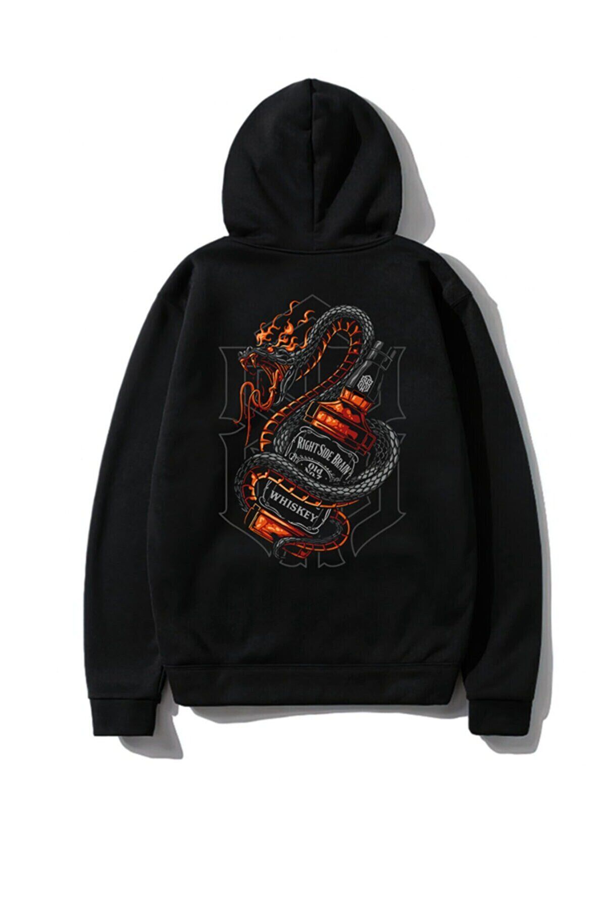 Relax family xf Men s Oversize Hooded Sweatshirt Jack Daniels Back