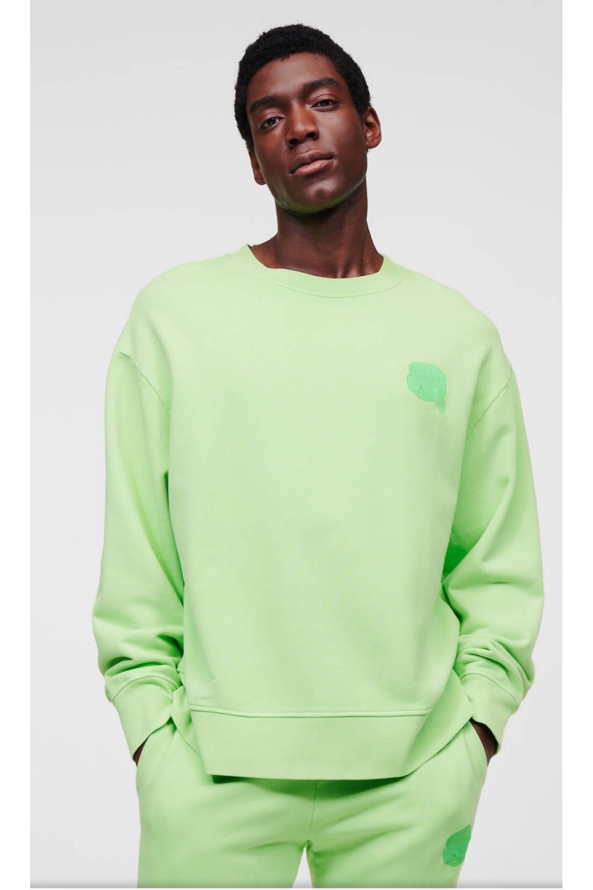 Karl LagerfeId KARL LAGERFELD IKONIK 2 0 TONAL GREEN SWEATSHIRT Kad n Giyim