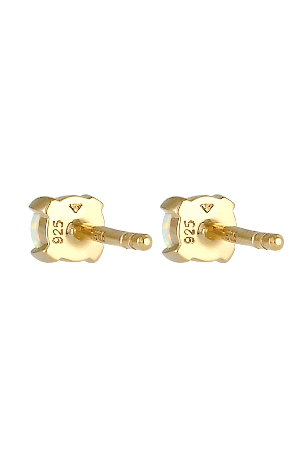 ELLI-Ohrringe Stecker Opal Rund Synthetisch 925 Silber 4