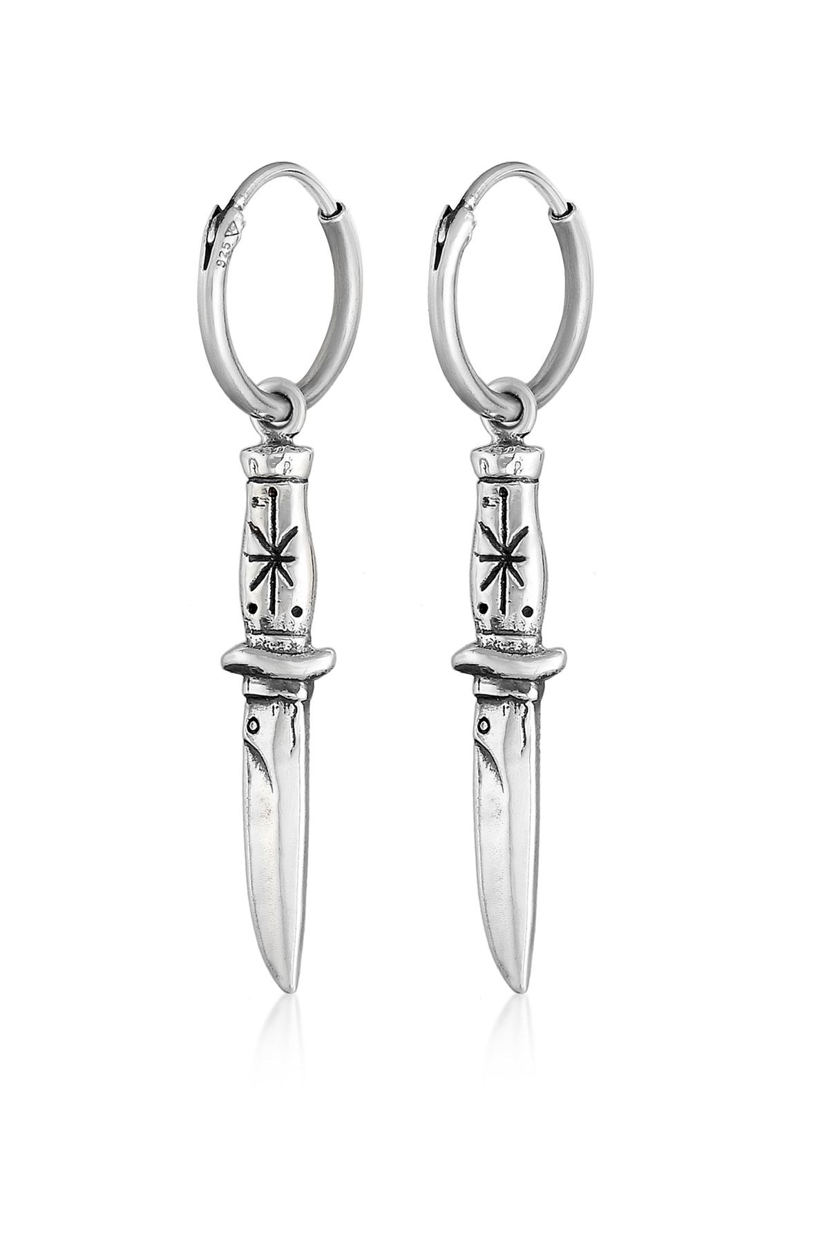 HAZE & GLORY-Ohrringe Creolen - Das Messer 925 Silber 1