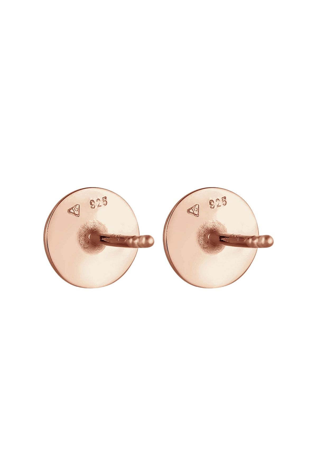 ELLI-Ohrringe Stecker Plättchen Disk Rund Antik Silber 925 4