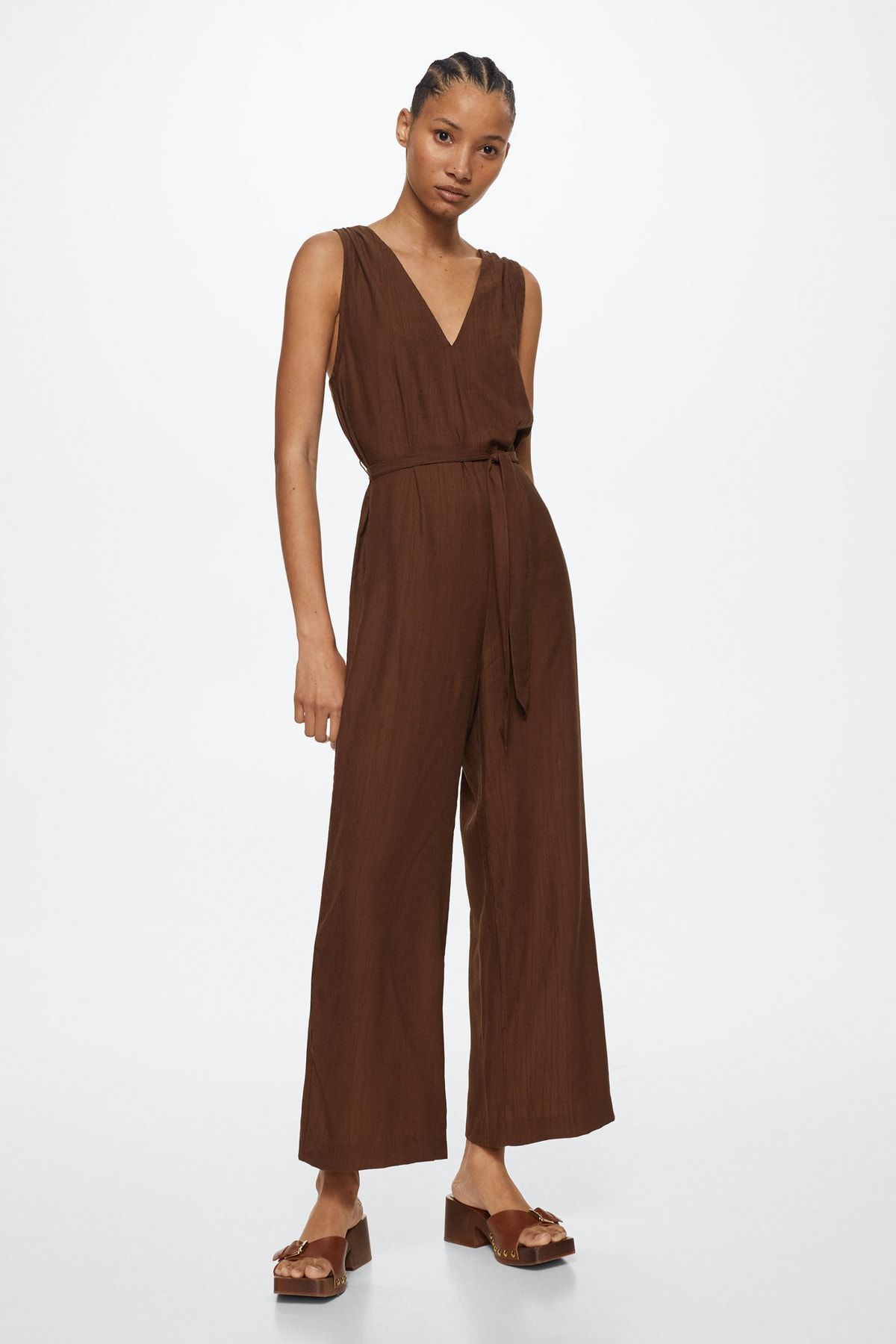 Mango green suede jumpsuit sales