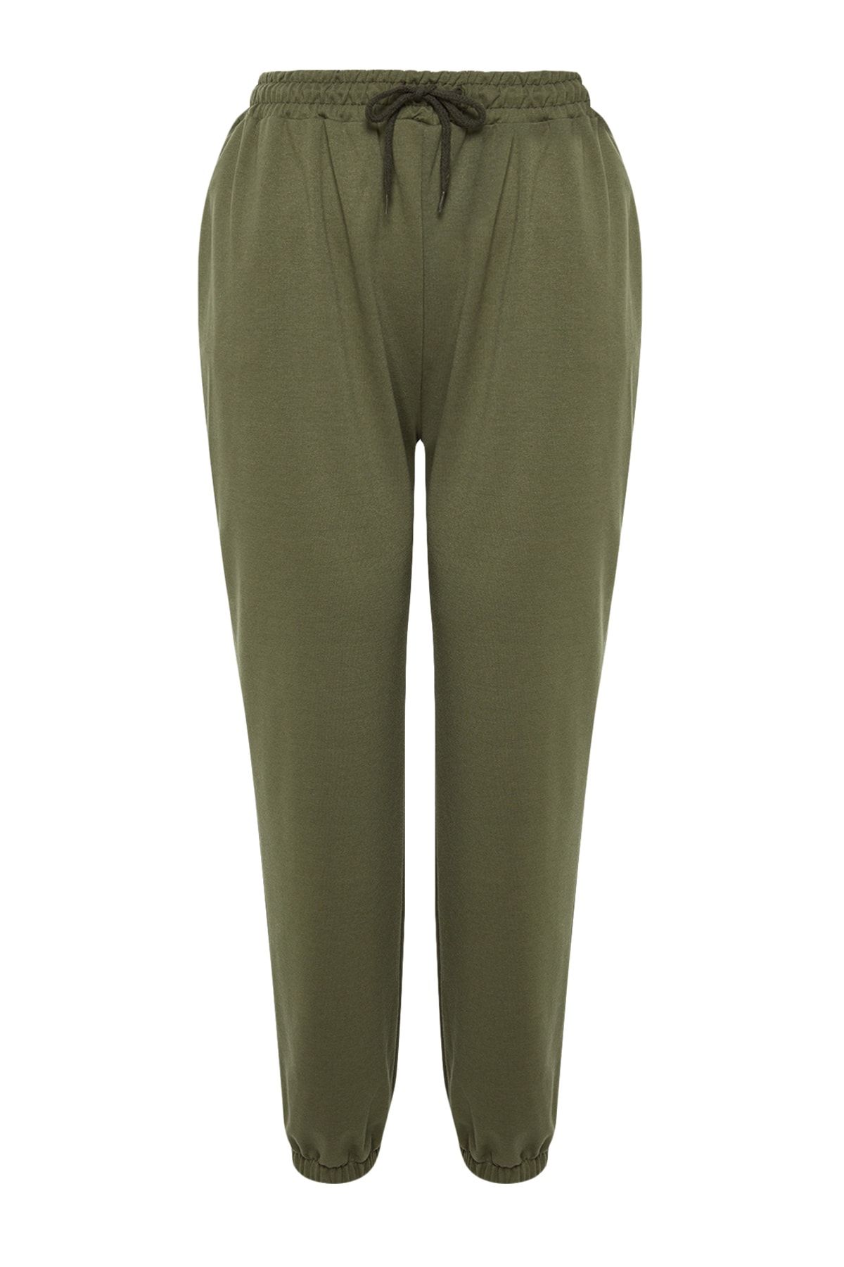 Trendyol Curve-Khaki Jogger Elastic Leg Knitted Plus Size Sweatpants Tbbss22Ea0065 6
